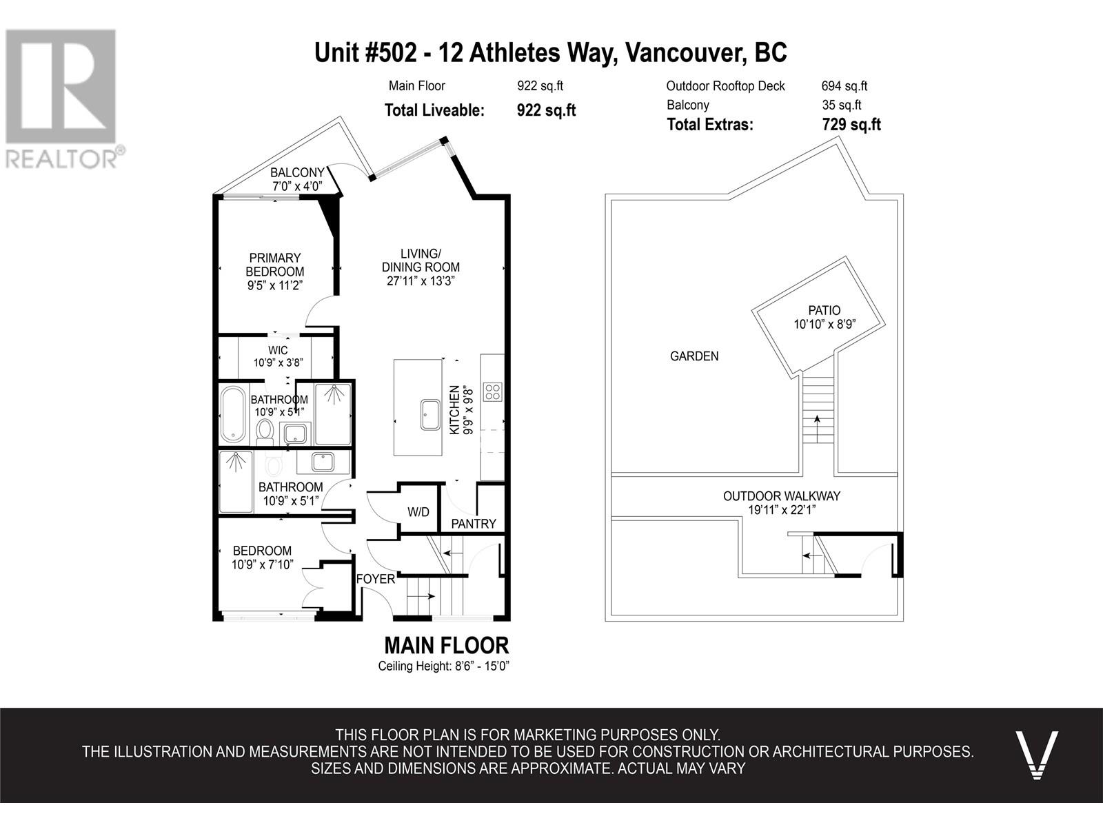 Listing Picture 2 of 24 : 502 12 ATHLETES WAY, Vancouver / 溫哥華 - 魯藝地產 Yvonne Lu Group - MLS Medallion Club Member
