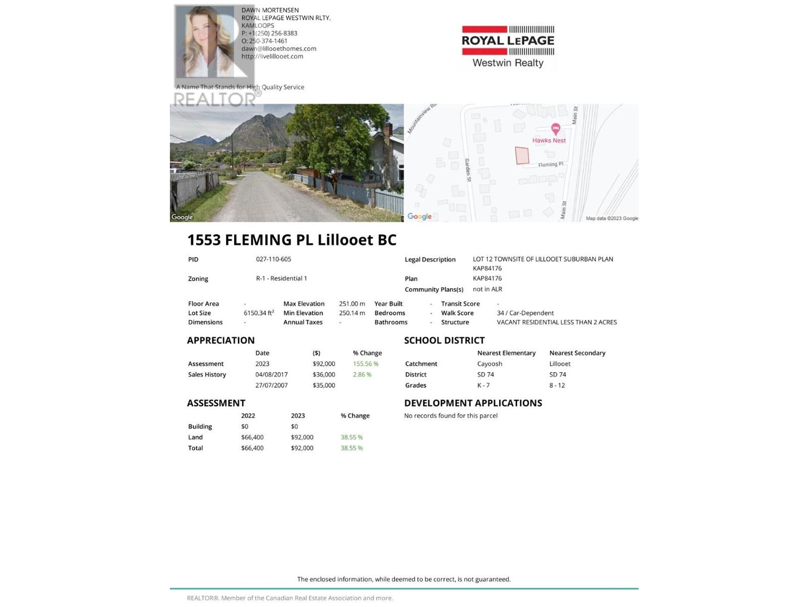 1553 FLEMING PLACE, lillooet, British Columbia