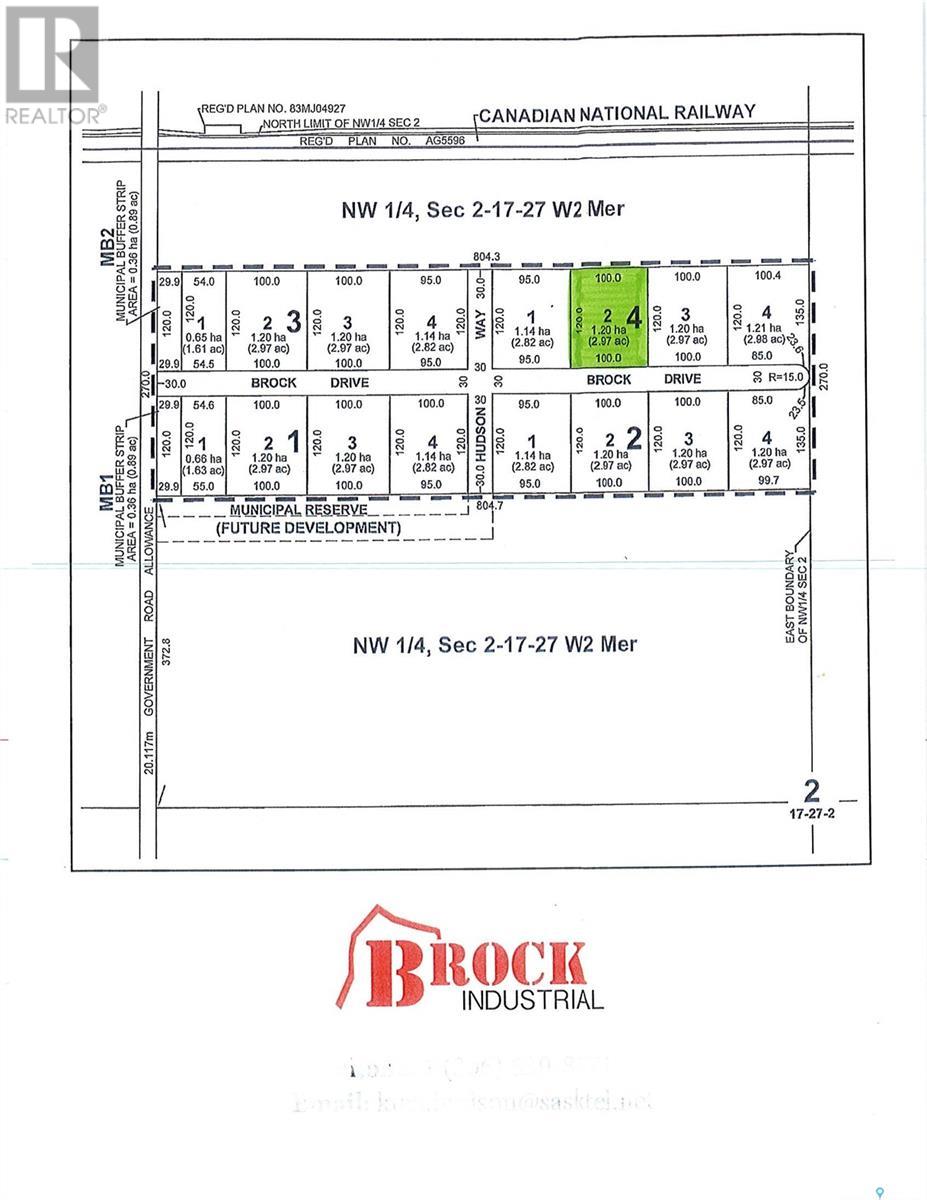 Lot 2 Block 4 Brock Industrial Park, Moose Jaw Rm No. 161, Saskatchewan  S6H 4P5 - Photo 2 - SK987941