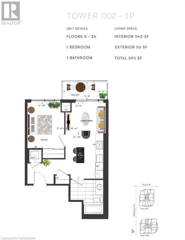 15 Wellington Street S Unit# 2614, Kitchener, Ontario  N2G 0E4 - Photo 3 - 40682558