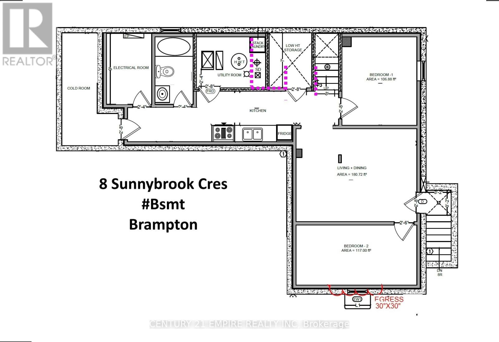 Bsmt - 8 Sunnybrook Crescent, Brampton, Ontario  L7A 1Y2 - Photo 2 - W11895764