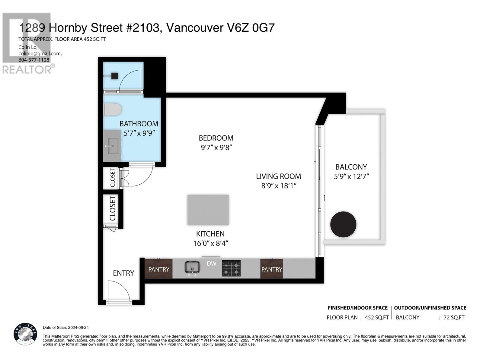 2103 1289 Hornby Street, Vancouver, British Columbia  V6Z 0G7 - Photo 3 - R2977062