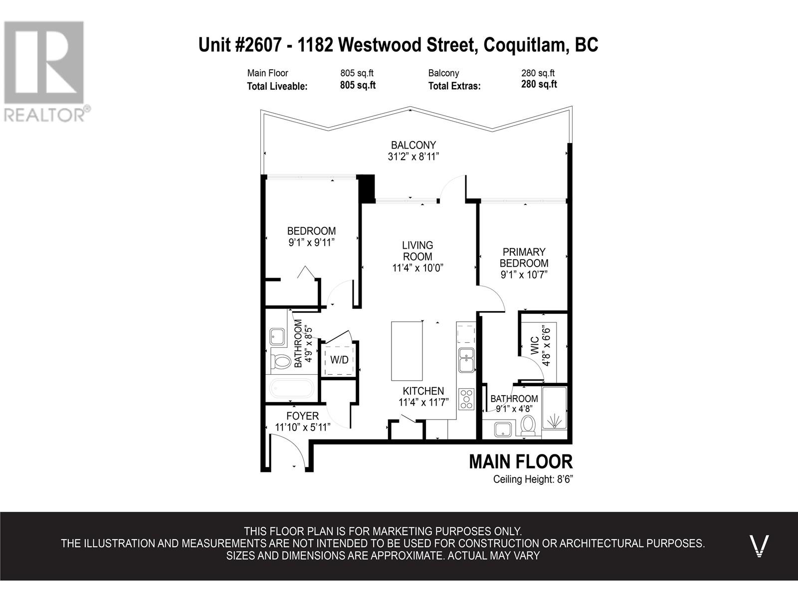 2607 1182 Westwood Street, Coquitlam, British Columbia  V3B 0T9 - Photo 12 - R2978803