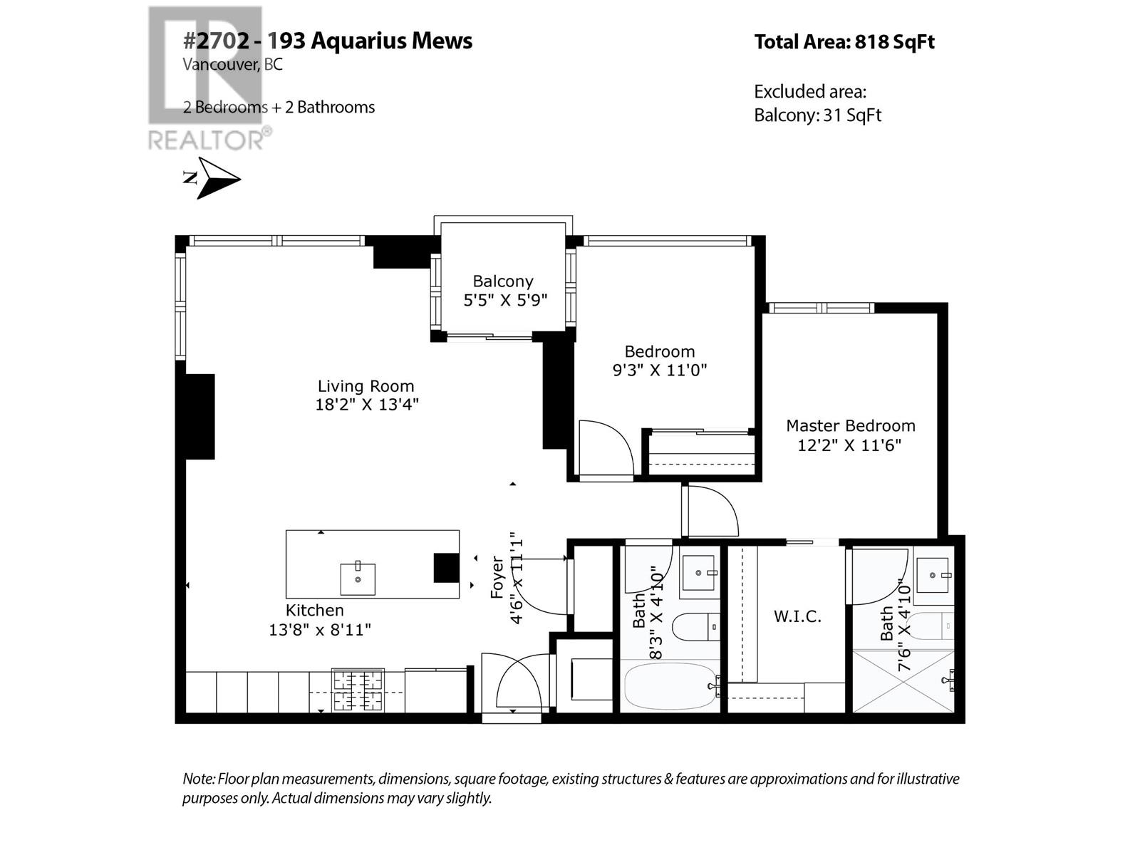 2702 193 Aquarius Mews, Vancouver, British Columbia  V6Z 2Z2 - Photo 15 - R2979394