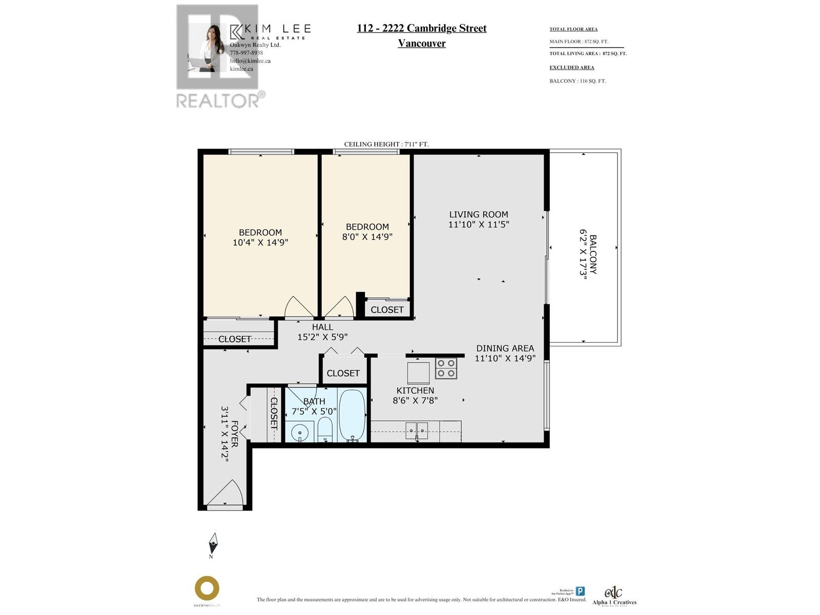 Listing Picture 13 of 13 : 112 2222 CAMBRIDGE STREET, Vancouver / 溫哥華 - 魯藝地產 Yvonne Lu Group - MLS Medallion Club Member