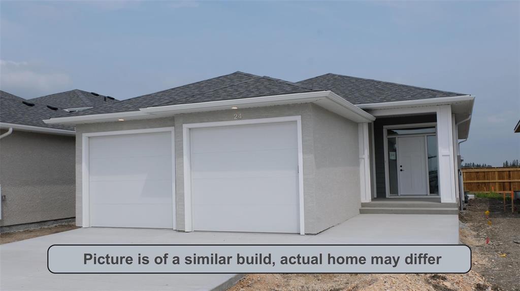 19 Gleneagles Street Niverville, Manitoba R07//Niverville/OTP as received. Many finishings can still be selected for a limited time! This plan features generous room sizes & comfortable living spaces. Attractive for the professional couple or those looking to downsize you can live comfortably on one floor, or upgrade to a finished basement to add 2 additional bedrooms & a 3rd bath. The open concept floor plan has the kitchen opening into dining & living room. The kitchen features soft close cabinets & drawers, a huge island, quartz counter tops & tile backsplash w/ under cabinet lighting. The sliding door off of the living room opens onto the future back deck. The home contains 2 spacious bedrooms & 2 full baths on the main. The Master includes an elegantly designed 3pc ensuite that opens into a large walk-in closet w/ a pocket door opening to the main floor laundry. Home includes a dbl attached garage, basement w/ drywalled perimeter walls, built on piles w/ ICF foundation. Price includes GST & 5yr. Warranty. (id:48254)