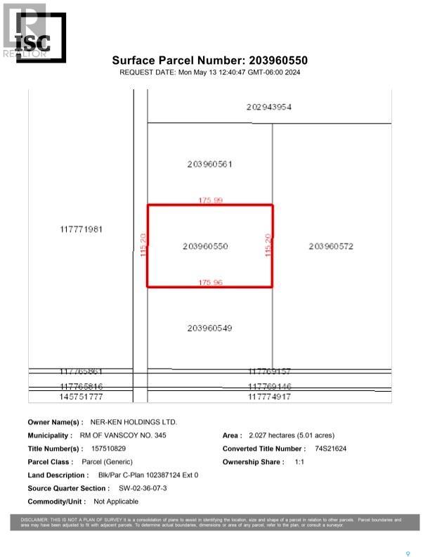 Rm Of Vanscoy Lot C, Vanscoy Rm No. 345, Saskatchewan  S0L 3J0 - Photo 2 - SK005713