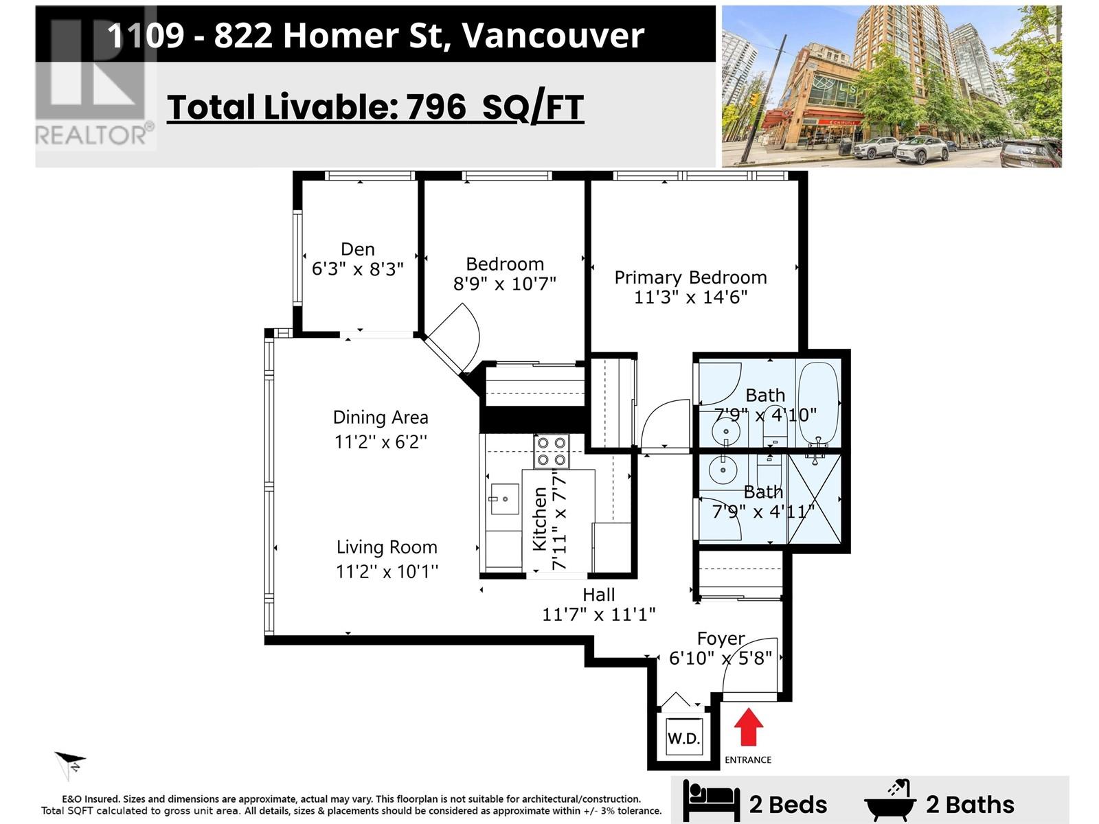 1109 822 Homer Street, Vancouver, British Columbia  V6B 6M3 - Photo 2 - R3011272