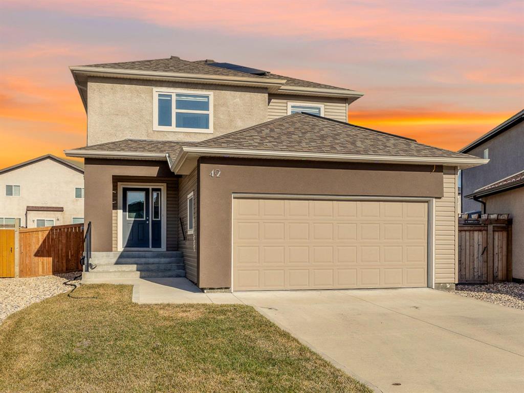 42 Pepin Place Winnipeg, Manitoba 2K//Winnipeg/Offers as received. At the end of a quiet cul-de-sac in Sage Creek, this 4-BR, 3.5-bath home brings together modern functionality, comfort, and clean design. With 9-FT ceilings and oversized windows, the main floor is wide open and full of natural light. The kitchen, dining, and living areas are built with good flow, from the pass through into the pantry to the centre staircase. Upstairs you'll find 4 generously sized bedrooms, and the primary suite includes a private ensuite that gives you and your partner space to unpack! Second floor laundry is very convinient. This house has many builder upgrades inside and out. Downstairs, the basement gives you space to develop a bedroom or office - but - the sauna is the show stopper! Hop in and relax, have a sweat. Solar panels on the roof help lower your monthly energy bills, and the home also features a water filtration and purification system. Outside, backyard is wide open with enough room to host & relax. The double attached garage keeps winters manageable. Close to schools, a medical clinic, and shopping. Sage Creek is a booming family community. Come see if this is the one for you and your family - Book your showing today! (id:48254)