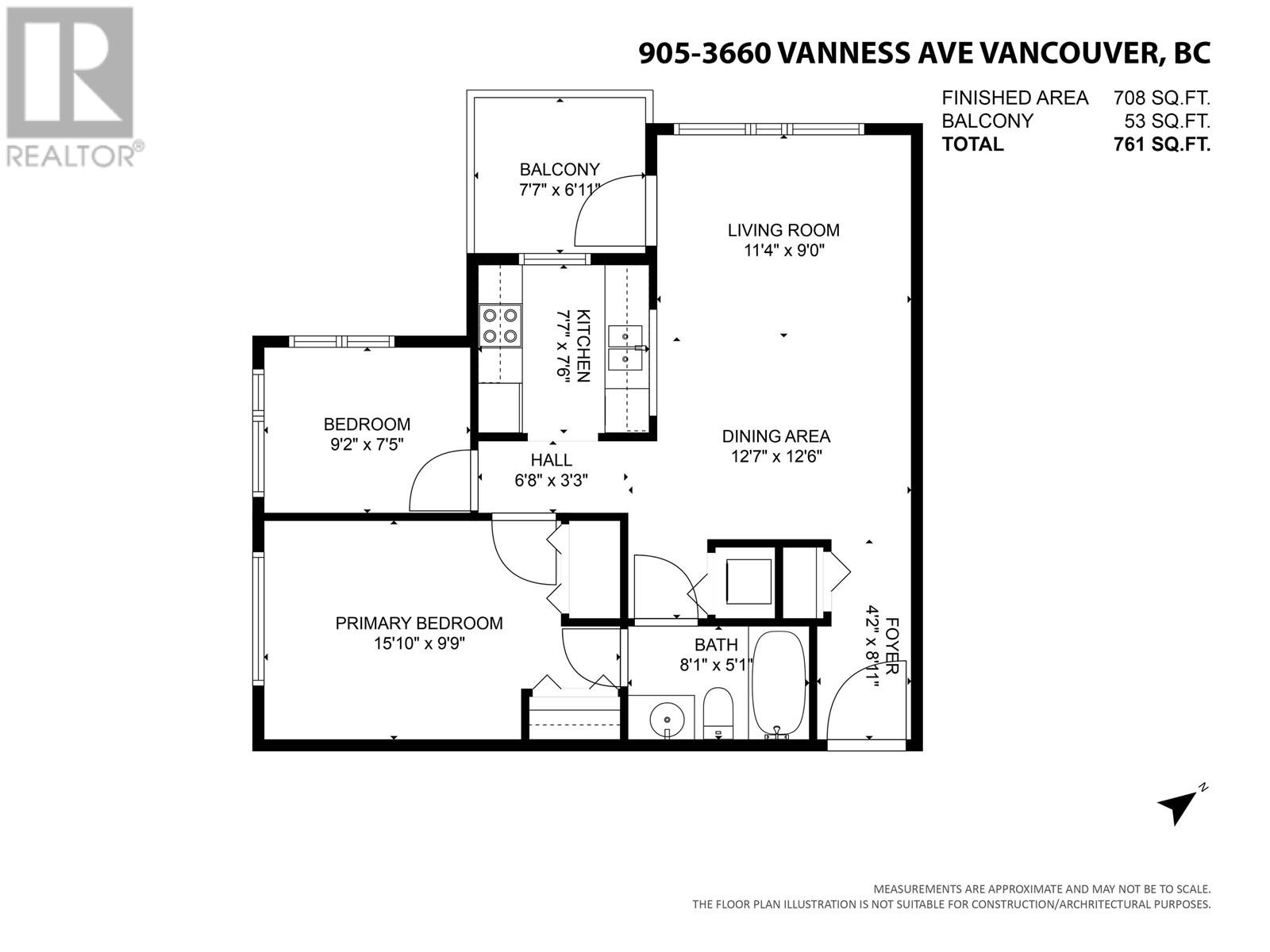 905 3660 Vanness Avenue, Vancouver, British Columbia  V5R 6H8 - Photo 12 - R3013018