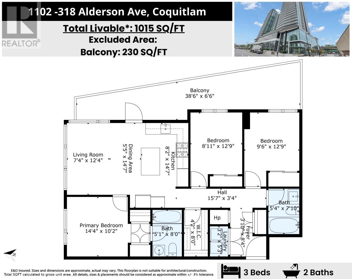 1102 318 Alderson Avenue, Coquitlam, British Columbia  V3K 0J1 - Photo 3 - R3013053