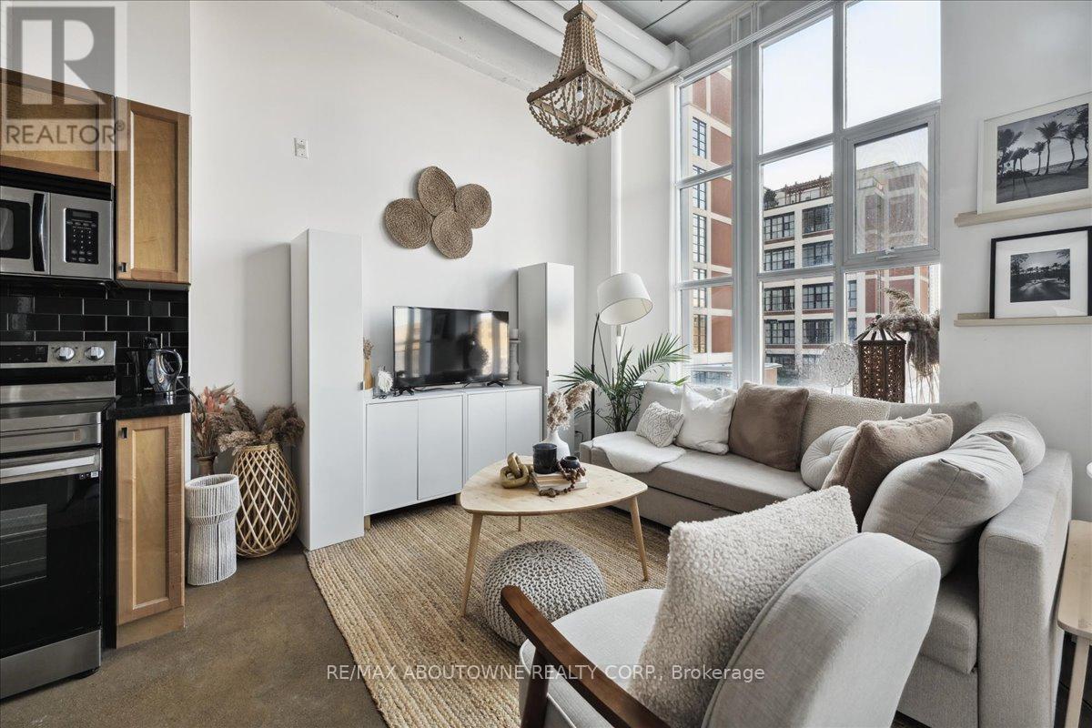 Welcome to suite 232 at the Kaufman loft. This stunning 1 bedroom, 1 bathroom BOCA style unit features 14 foot ceilings, 600 square feet of living space, huge windows with tons of natural light, and beautiful polished concrete floors. This unit includes 1 storage locker, usage of the rooftop patio where barbecue is permitted plus 1 surface parking spot. Located at 404 King St. W. the Kaufaman lofts are centrally making it ideal for Young Couples, Professionals or those looking to Invest in rapidly expanding Downtown Kitchener. Located in the heart of DTK. Easy walk to Google, UW Pharmacy School, Communitech as well as trendy shops, pubs and restaurants. The LRT stop is outside building for access to North Waterloo and South Kitchener and across street from future regional transit hub, VIA Rail and its easy access to Highway 7/8 makes this location ideal for commuters. (id:48254)