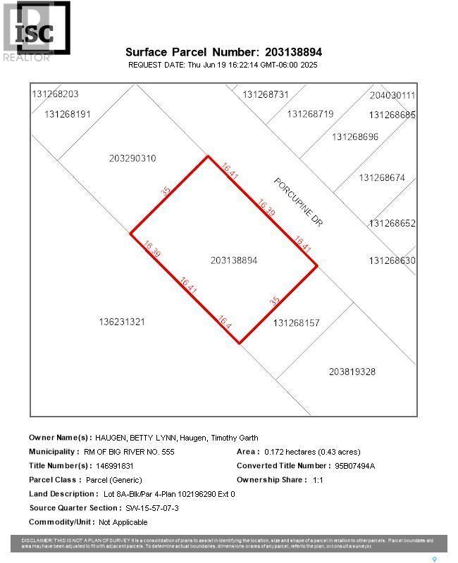 Lot 8a-Blk/par 4 Porcupine Drive, Big River Rm No. 555, Saskatchewan  S0J 0E0 - Photo 2 - SK010149