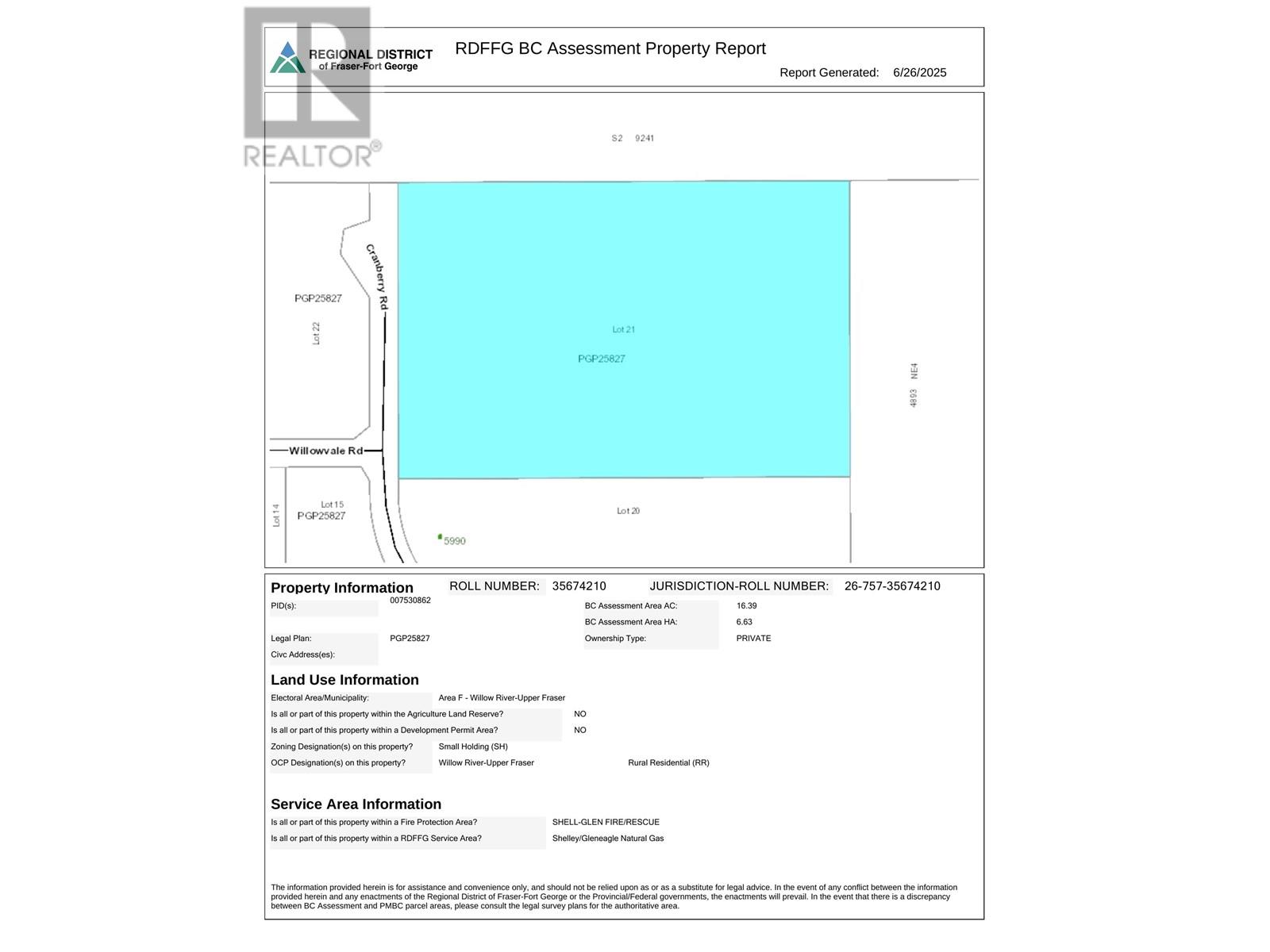 LOT 21 CRANBERRY ROAD, Prince George, British Columbia