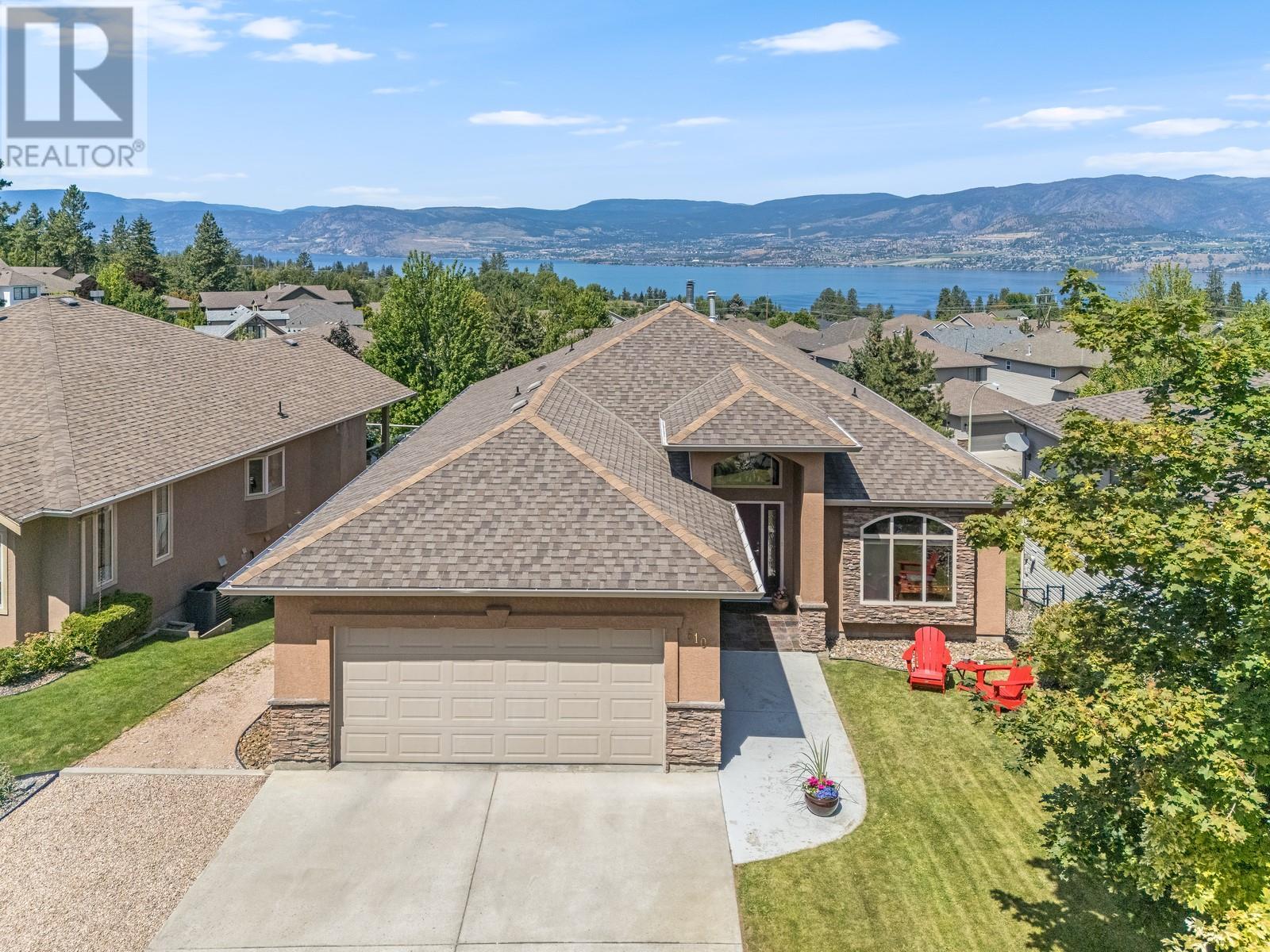 610 Arrowleaf Lane Kelowna, British Columbia Executive Upper Mission Home with Views! Ideal for empty nesters, downsizers, or families with older children, this well-cared-for rancher with a walkout basement sits in a quiet, established pocket of the Upper Mission and offers a thoughtful layout, scenic views, and suite potential—all in one inviting package. Inside, enjoy the ease of true one-level living with vaulted ceilings throughout. Take in beautiful lake and city views from several vantage points, with large windows and smart orientation bringing in natural light while connecting you to the Okanagan landscape. The main floor features the primary bedroom with ensuite, a bright open-concept kitchen and living space, laundry and office, plus direct access to the garage and parking—perfect for those wanting to avoid stairs in daily life. Downstairs, the fully finished basement offers a spacious rec area and family room with a separate entrance—a generous storage and plumbed for a kitchen, giving you flexible options for a future suite, guest quarters, or extended family living. The location is a true highlight—within walking distance to the new Mission Village Shopping Centre, nearby schools, parks, offering everyday convenience without sacrificing the peaceful, residential feel. This home has been well maintained and thoughtfully designed, offering a great foundation for personalization over time. Whether you're seeking comfort, convenience, or future flexibility, this property delivers on all fronts. (id:48254)
