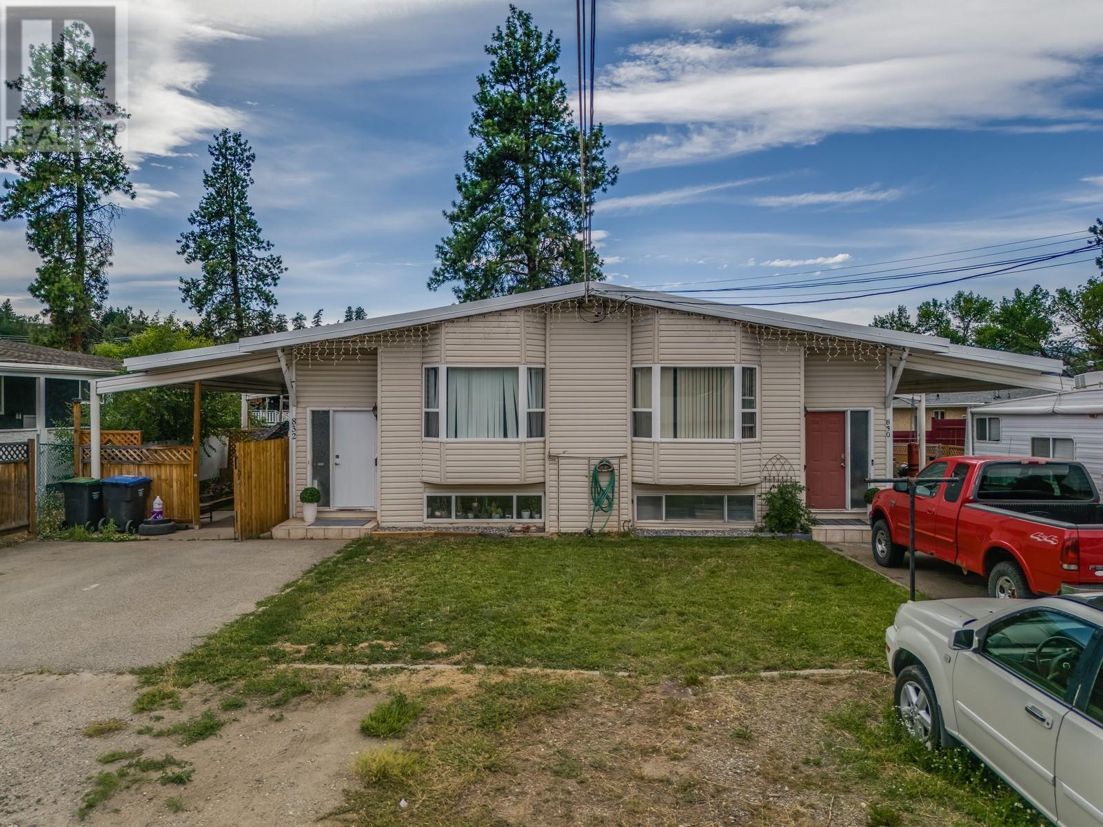830/832 Irma Road Kelowna, British Columbia This full duplex, with basements, is situated on a centrally located MF-1 zoned property, offers a versatile investment or living opportunity. Featuring a total of 10 bedrooms and 4 bathrooms—split evenly with 5 bedrooms and 2 bathrooms per side—this property boasts spacious backyards and ample parking options. Currently, all the units are leased, month to month, to long-term tenants who are eager to stay, making this an ideal turnkey asset. The MF-1 zoning permits the construction of a future 6-plex, presenting exciting development prospects for the future. Whether you're looking for a family compound or an investment with potential for redevelopment, this property offers flexibility and value. Located in a desirable area in Rutland you're a lightning quick commute to schools, amenities, shopping, malls, Costco, parks and Mission Creek. Don’t miss this rare opportunity to acquire a property that combines steady income with promising long-term growth potential. (id:48254)