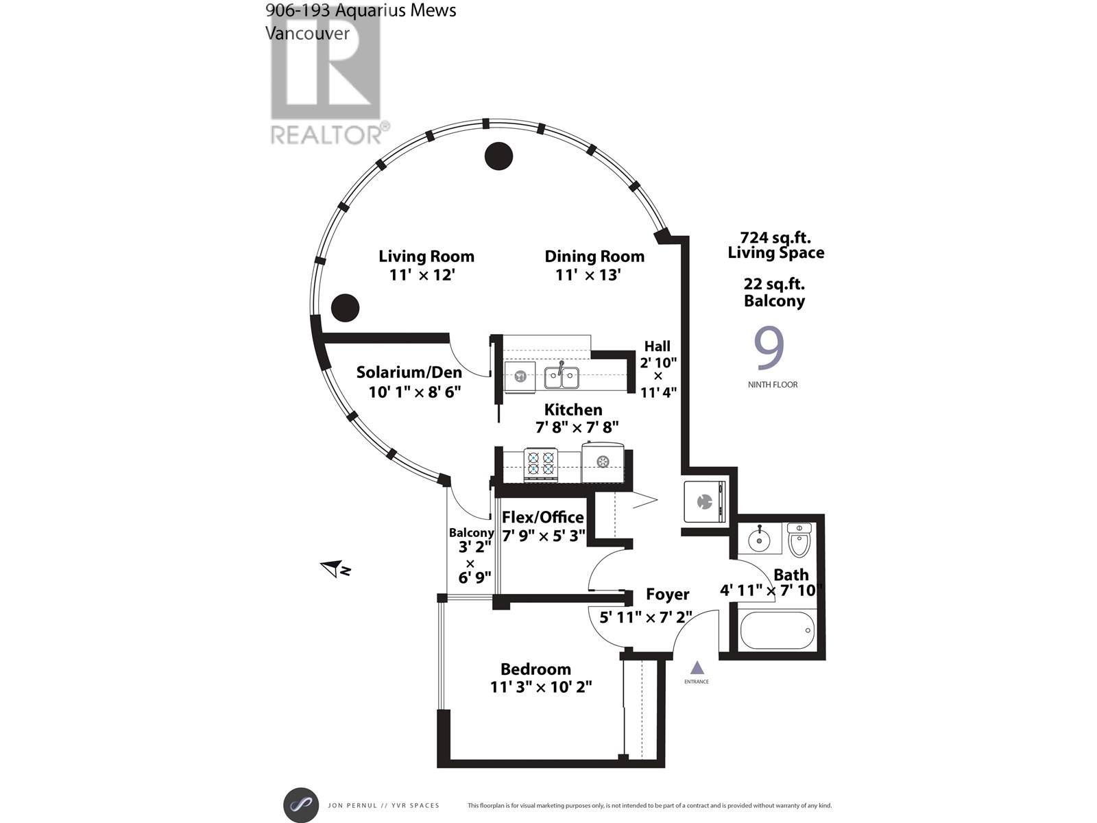 Listing Picture 2 of 31 : 906 193 AQUARIUS MEWS, Vancouver / 溫哥華 - 魯藝地產 Yvonne Lu Group - MLS Medallion Club Member