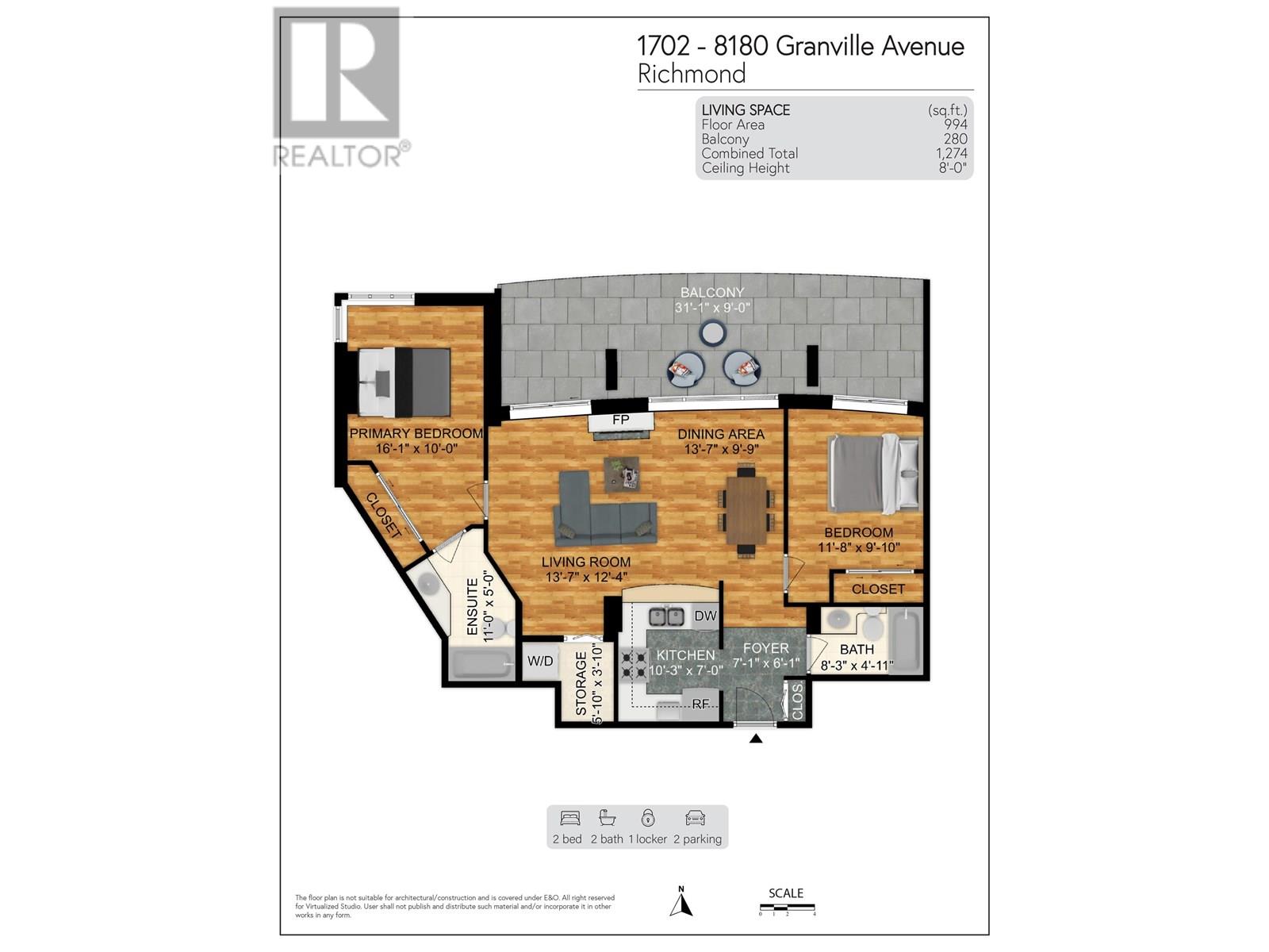 1702 8180 Granville Avenue, Richmond, British Columbia  V6Y 4G1 - Photo 33 - R3027000