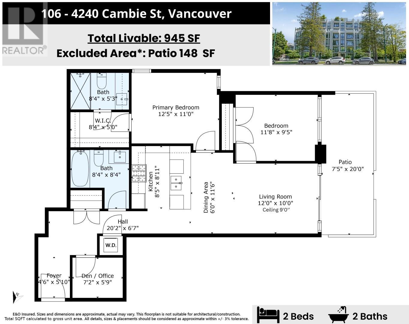 106 4240 Cambie Street, Vancouver, British Columbia  V5Z 0K6 - Photo 2 - R3028531