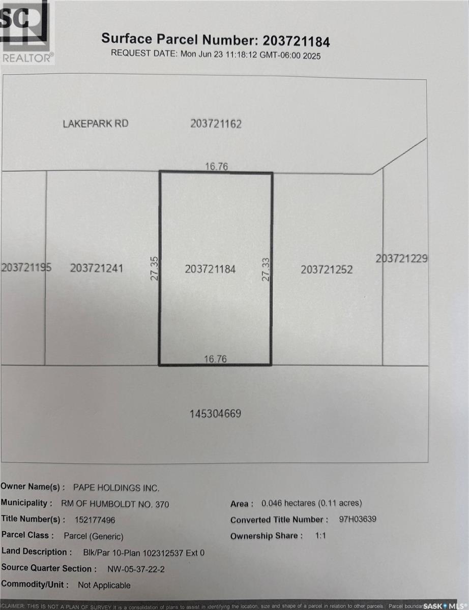 10 Lakepark Road, Humboldt Rm No. 370, Saskatchewan  S0K 2A0 - Photo 2 - SK013468