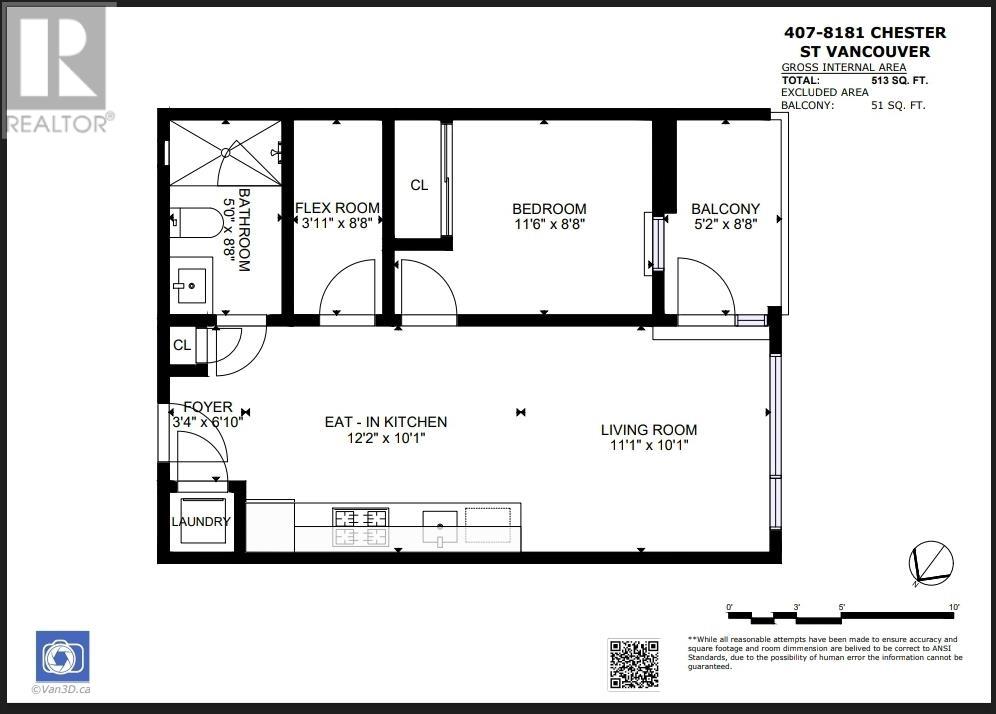 407 8181 Chester Street, Vancouver, British Columbia  V5X 0J9 - Photo 12 - R3030474
