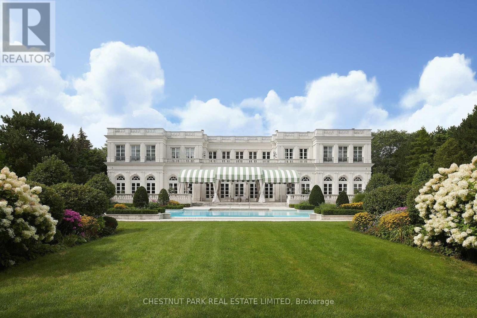 15 High Point Road Toronto (Bridle Path-Sunnybrook-York Mills), Ontario 15 High Point Road stands as one of the most distinguished and celebrated residences in the world. This masterpiece elevates the French Revival style to an unparalleled level with all the benefits of contemporary living. The great architectural ambition has been achieved, elevating this residence to the pinnacle of North America's style and design hierarchy. More importantly, this gracious residence offers a lifestyle for the most discerning and thoughtful owners. Built on a tradition of generosity and community engagement, High Point is a grand Embassy of Goodwill. Its scale and layout create a lifestyle of grand formal entertaining with a warm environment for the most important family gatherings. Seven years of meticulous planning and masterful craftsmanship culminated in the creation of this iconic palatial mansion. Hundreds of Europe's foremost artists, artisans, designers, collectors, and gilders were commissioned. A multitude of collectible fixtures and precious antiques sourced from Europe and beyond add to the richness of this fabulous sanctuary's unique palette of perfection. Undeniably, this is a magnificent dream realized, a world-class architectural endeavour at the highest level. The Park-like Estate is located a brief 20 minutes from downtown Toronto and Pearson International Airport. This gilded mansion is gracefully situated on two acres of lush green lands in the center of The Bridle Path, Canada's most affluent enclave, in the heart of the city. Offering perfect proximity to world-class educational institutions, cultural amenities, Carriage Trade retail, and a wonderful array of private clubs and golf clubs. All the amenities that an elite family might require. High Point is an iconic edifice destined to be cherished by generations to come. This is a remarkable once-in-a-lifetime opportunity to call this visionary legacy your Home. (id:48254)
