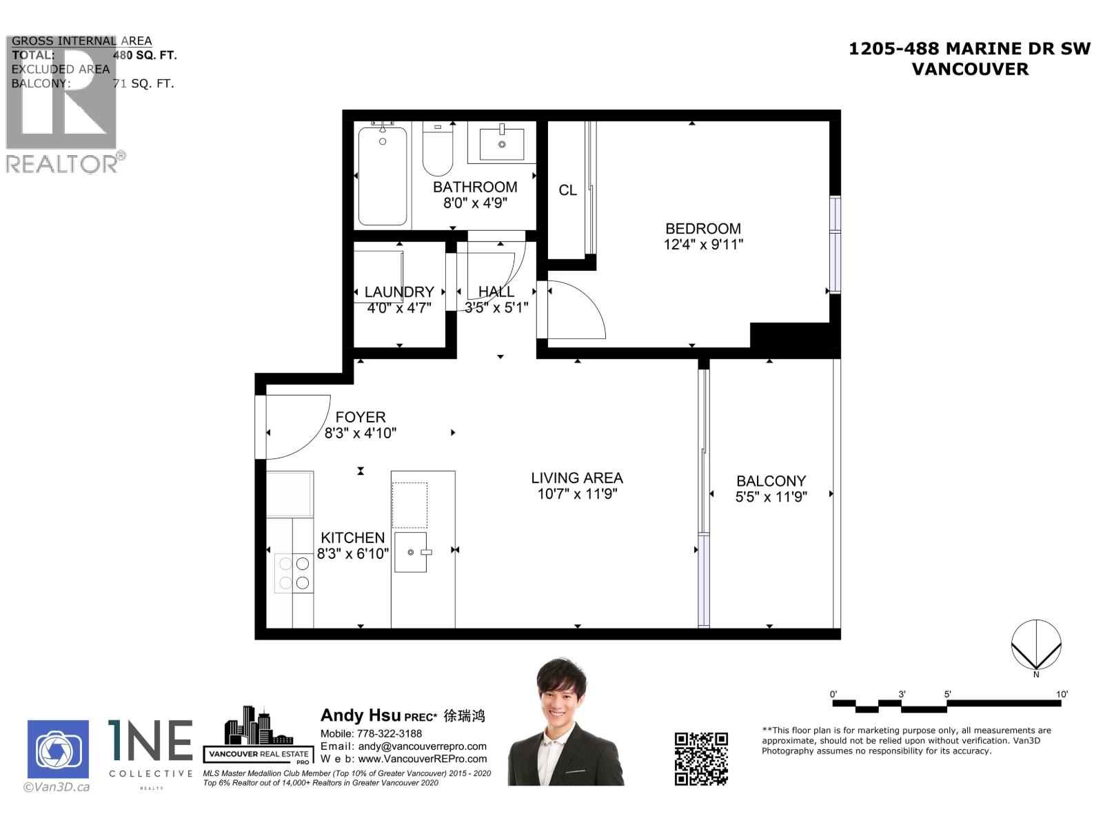 1205 488 Sw Marine Drive, Vancouver, British Columbia  V5X 0C6 - Photo 27 - R3049616