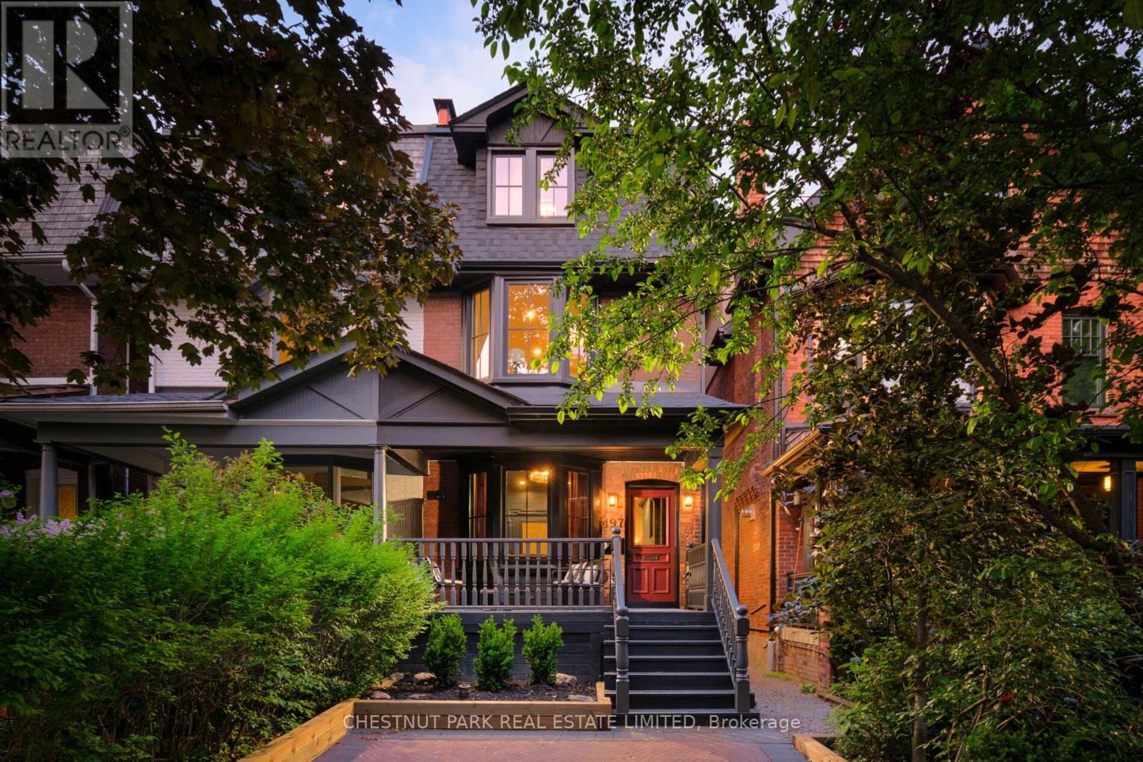 A True Designer's Paradise, This 3+1 Bedroom, 5 Bathroom Restored Victorian Home Is Truly A Sight To Behold! With No Detail Spared, This 3 Storey Home Has Been Extensively Renovated & Features Showpiece Finishes In Every Room. Walk In Your Front Door Off Your Spacious Covered Front Porch To A Gorgeous Foyer Featuring Crown Moulding, Wall Paneling, Classic Checkered Floor Tile & A Deep, Rich Wallpaper That Invites You Into The Space. The Fabulous Design Selections Continue In The Living Room With Bold Colour, Built-In Shelving, Bay Windows Overlooking The Porch & A Nicely Framed Wood Burning Fireplace. The Dining Room Is The Heart Of The Home With A Custom Designed Built-In Banquette & Is Perfectly Situated Below The Backdrop Of The Spectacular Spiral Staircase Which Brings A Plethora Of Depth & Character. In The Kitchen You'll Find No Expense Has Been Spared With Stunning Stone Counters & Backsplash, A Brand New Bertazzoni Range, JennAir Fridge, Freezer & Dishwasher & A Farmhouse Sink With Custom Cabinetry & Hardware To Complement The Space Which Opens To The Beautifully Appointed Family Room Featuring A Handsome Brick Fireplace & Walk-Out To The Professionally Landscaped Backyard. The Beauty Of The Home Continues Upstairs Where You'll Find Three Well-Proportioned Bedrooms, Each Of Which Includes An Ensuite Bathroom Including The Third Floor Primary Bedroom Retreat Featuring Additional Built-Ins, Fabulous Natural Light, A 4 Piece Ensuite Spa-Inspired Bathroom That Includes A Perfectly Cylindrical Shower With Rainhead Shower Head & Bench Seating Plus A Breathtaking Rooftop Deck. Not To Be Forgotten Is The Fully Finished Lower Level With Polished Concrete Floors Which Includes A Spacious Recreation Room, Additional Bedroom/Office Space & A 4 Piece Bathroom. Outside, The Fully Fenced Backyard Offers A True Outdoor Oasis With Lush Gardens & Plenty Of Space For Entertaining Plus Legal 2 Car Front Yard Parking With Freshly Laid Pavers & Landscaping. (id:48254)