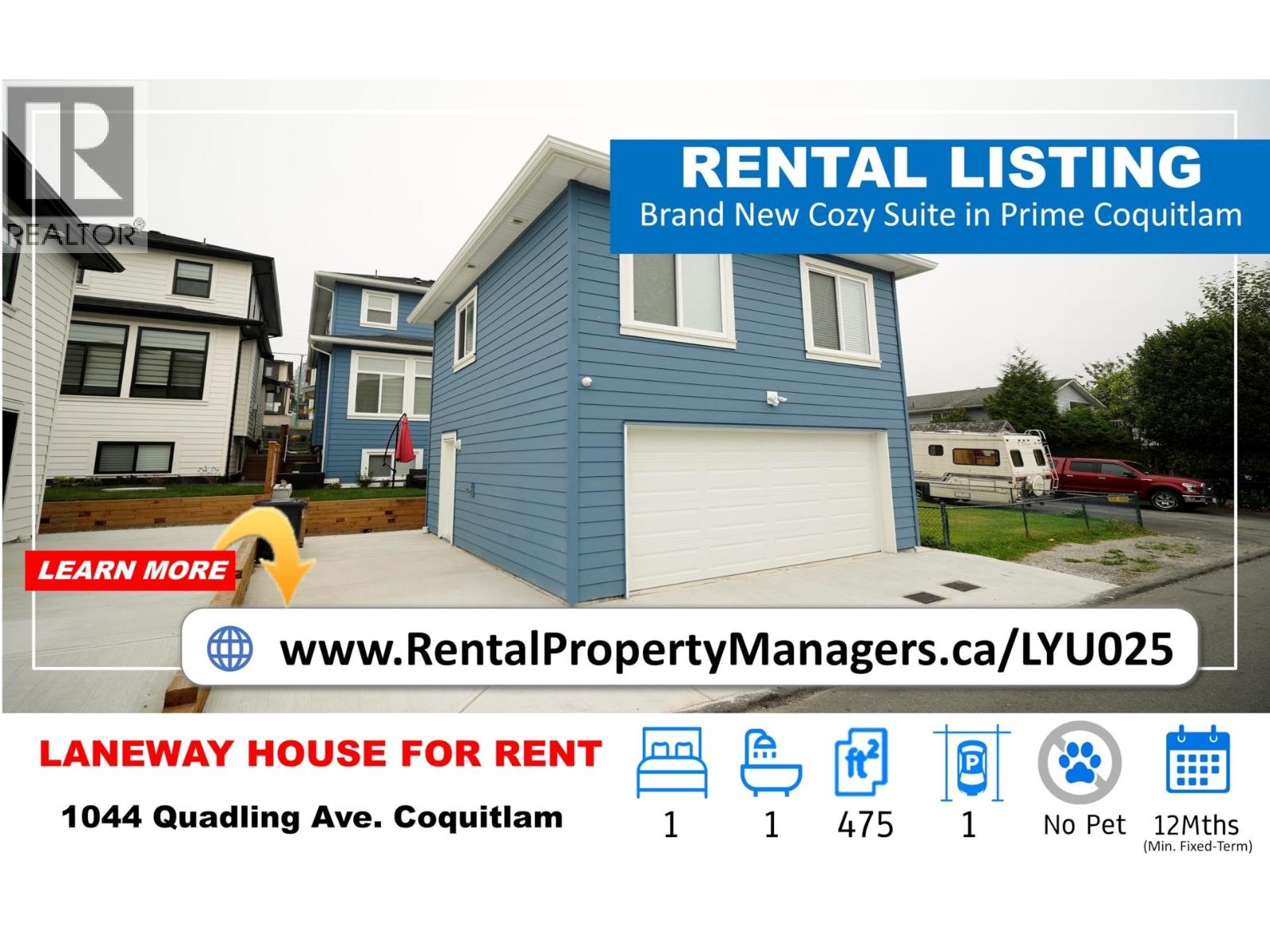 Laneway 1044 QUADLING AVENUE, Coquitlam, British Columbia