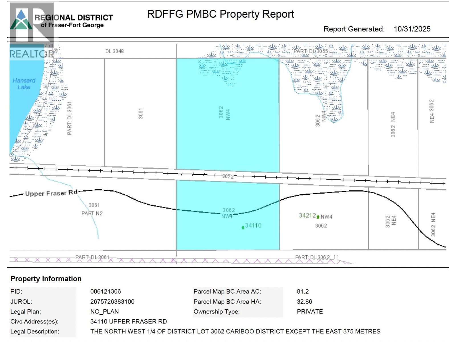 34110 UPPER FRASER ROAD, Prince George, British Columbia