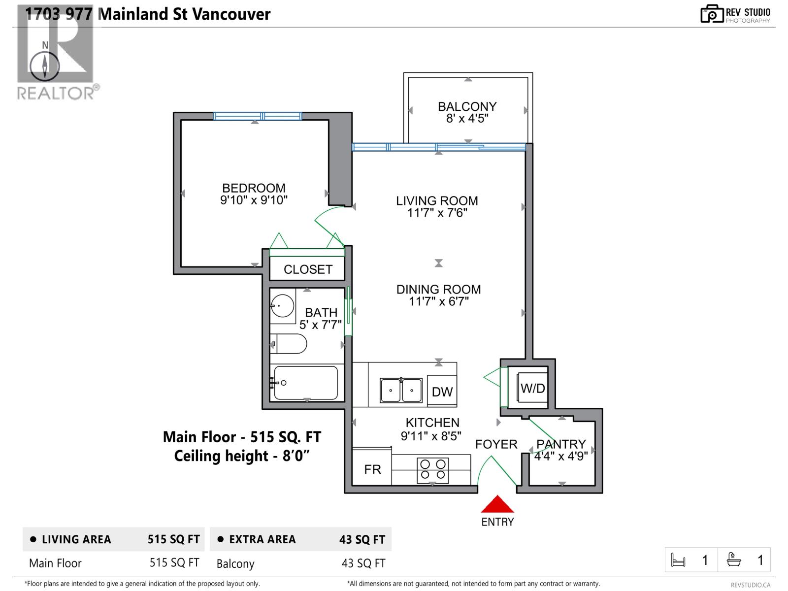 1703 977 Mainland Street, Vancouver, British Columbia  V6B 1T2 - Photo 2 - R3065814