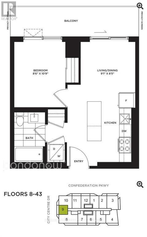 1709 - 4065 Confederation Parkway, Mississauga, Ontario  L5B 0L4 - Photo 15 - W12526480