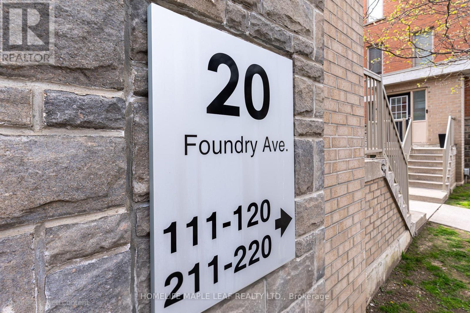 120 - 20 FOUNDRY AVENUE, Toronto, Ontario