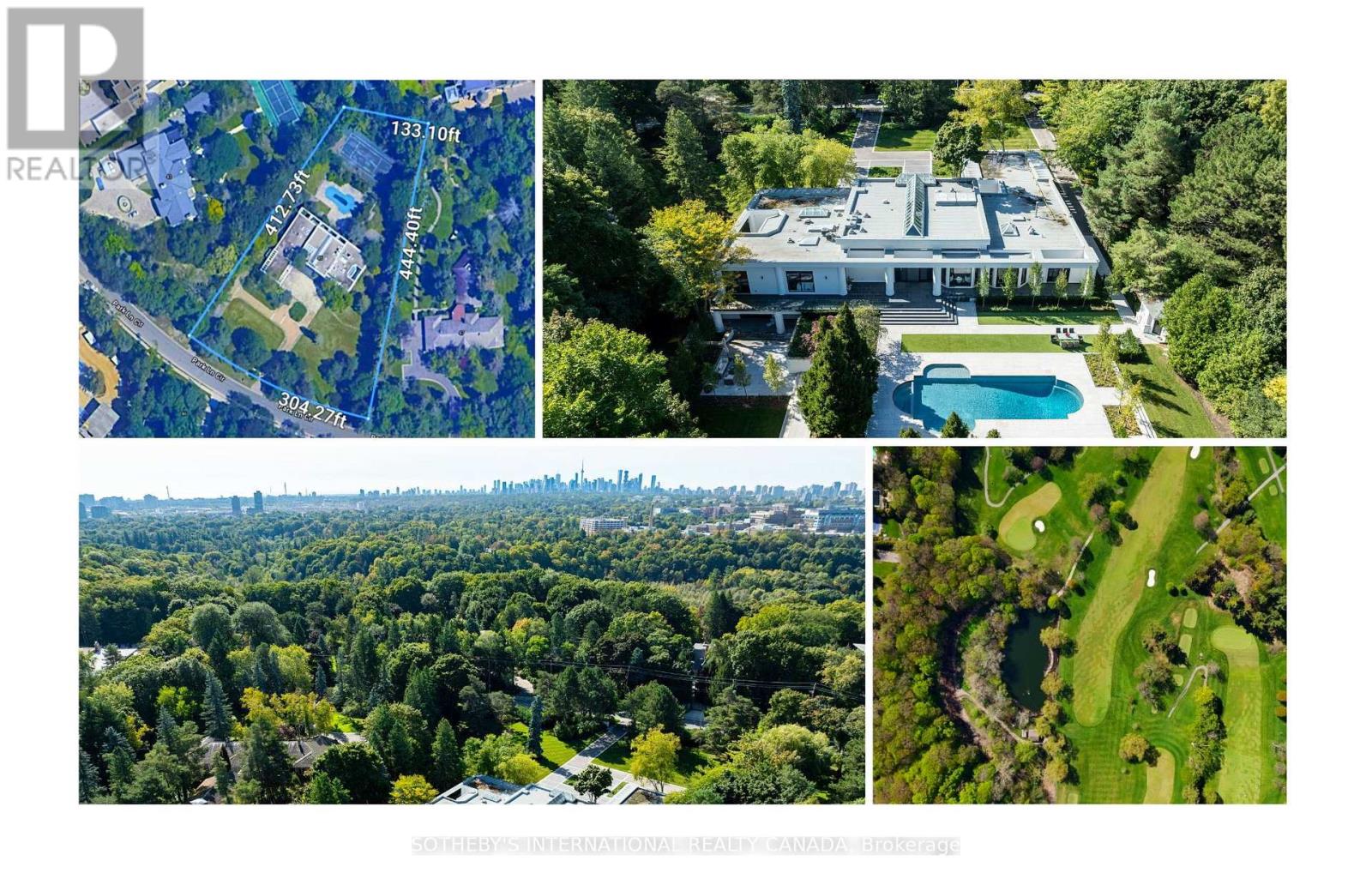 A Rare Power of Sale Opportunity for an Extraordinary Bridle Path Mansion. Nestled on the exclusive and serene enclave, this privately gated modern luxury estate offers an unparalleled living experience. A masterful blend of the bold California-inspired design, and the latest in architectural innovation the residence has undergone an exceptional transformation in 2024, meticulously curated by Tiarch Architect. Spanning appx 14,200 sf living space on a 2.15-acre parcel of manicured grounds, the property boasts a breathtaking 302 ft of frontage and a deep resort style backyard. To accomplish resilient aesthetics and timeless elegance, the home is constructed with white and neutral pallets and finest materials incl ultra-premium concrete & steel, illuminated glass, precious stones, European engineered hardwood & boutique worthy organizer systems. Italian kitchen with inviting quartz islands, spacious dinette, heated floor and chef's dream appliances. Impressive glass elevator exhibits panoramic hoistway. Lower level entertainment pampered with upgraded theatre, equipped gym, steam spa, and a man's cave with dedicated wine cellar. Expanding open-concept Biophilic design with soaring ceilings, the airy and light-filled interior creates a profound sense of relaxation. The Indoor-Outdoor flow is further enhanced by tiered patios, indoor garden, meditation nook, extensive skylights, picturesque windows, and enormous lower walk-out for effortless connection with calm nature. Outdoor recreation features secluded courtyard & driveway with snow melt system, scenic swimming pool and jacuzzi, private tennis court and an array of lounge areas. Synonymous with luxury and privacy, the world-renowned Bridle Path attracts high-profile residents and celebrities, offering an exclusive connectivity within Canada's most prestigious addresses. This mansion is an epitome of contemporary grandeur, harmoniously situated within the tranquil, park-like surroundings in the heart of Toronto. (id:48254)