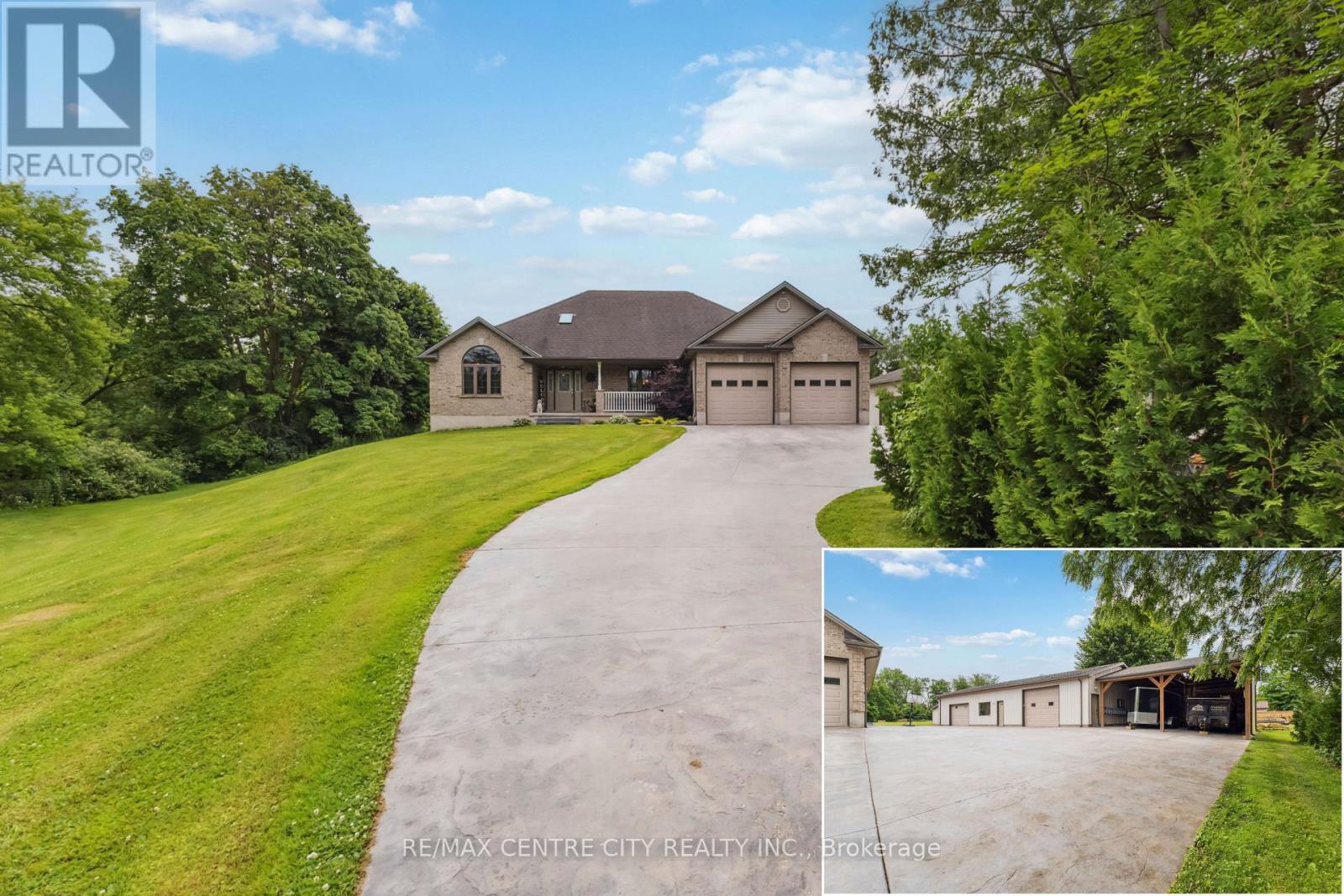 Client Rmks: Stunning 2-Acre Retreat in the City! This exquisite all-brick ranch offers 2,200 sq.ft of sophisticated living space on a single level, with an additional 2,200 sq.ft of finished lower level amenities. The expansive layout features a modern, open-concept kitchen with top-of-the-line stainless steel appliances, perfect for entertaining family and friends. Step outside to enjoy the beautifully landscaped 2-acre lot, complete with 9,500 sq.ft stamped concrete drive, a charming gazebo, spacious rear deck, and a relaxing hot tub under a stunning gable ideal for outdoor gatherings and peaceful evenings. The property boasts a scenic ravine backdrop, adding to its privacy and natural beauty. Inside, you'll find a luxurious mix of hardwoods, ceramic tile, and granite throughout, complemented by elegant California shutters upstairs and downstairs. The lower level is a true entertainment haven, featuring a state-of-the-art movie theatre, wet bar, games room, exercise room, and a dedicated man cave perfect for relaxing and unwinding. For the hobbyist or business owner, the meticulously crafted 2,200 sq.ft workshop with 2 piece bathroom, 2x6 construction, all services, insulation, and thoughtful finishing touches an exceptional space for work or hobbies. Additional highlights include a two-car garage and plenty of storage. This residence perfectly combines urban luxury with a peaceful, private retreat. Seize this rare opportunity to own this exceptional property book your private tour today and experience it first hand. Check multi media links (id:48254)