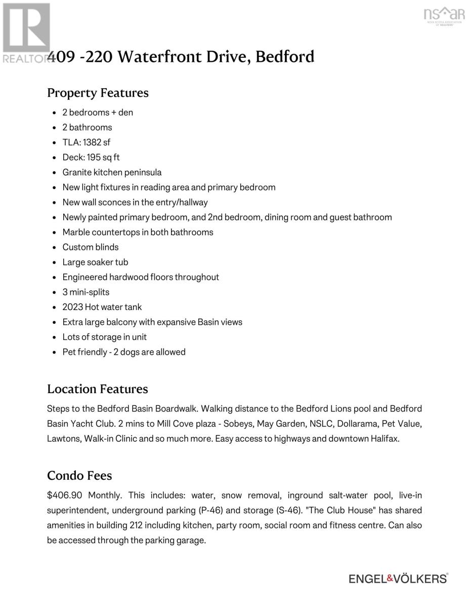 409 220 Waterfront Drive, Bedford, Nova Scotia B4A 0H3 - Photo 6 - 202526338