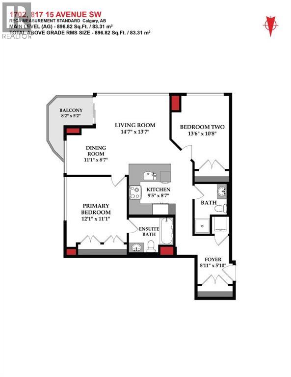 1702, 817 15 Avenue Sw, Calgary, Alberta  T2R 0H8 - Photo 3 - A2263902