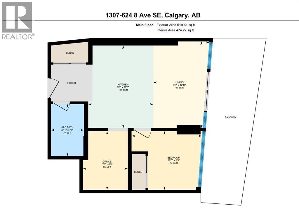 1307, 624 8 Avenue Se, Calgary, Alberta  T2G 1S7 - Photo 28 - A2257759