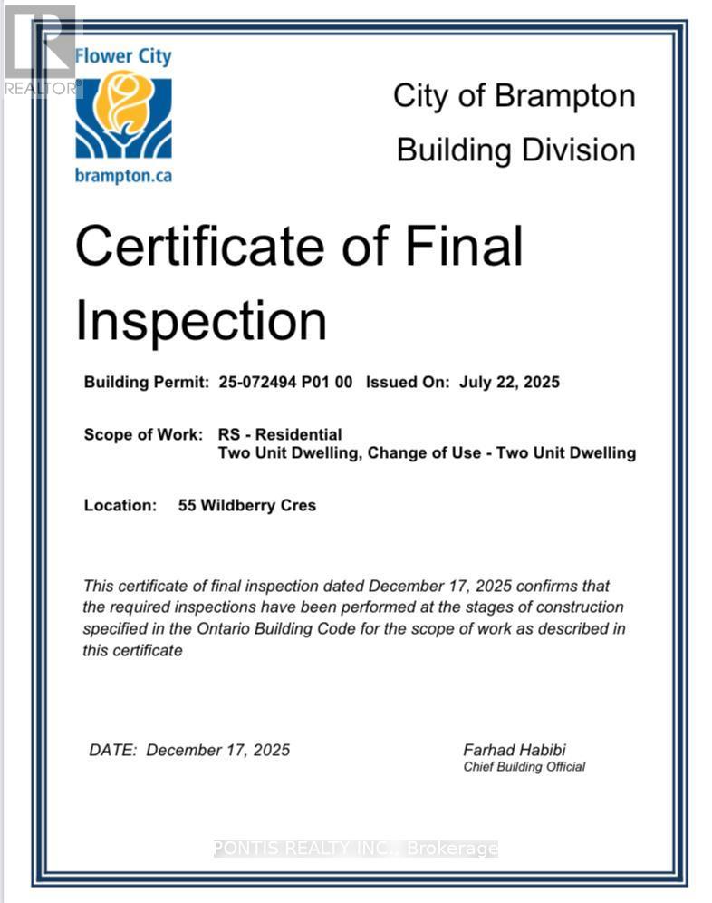 55 Wildberry Crescent, Brampton, Ontario  L6R 1J9 - Photo 7 - W12663340