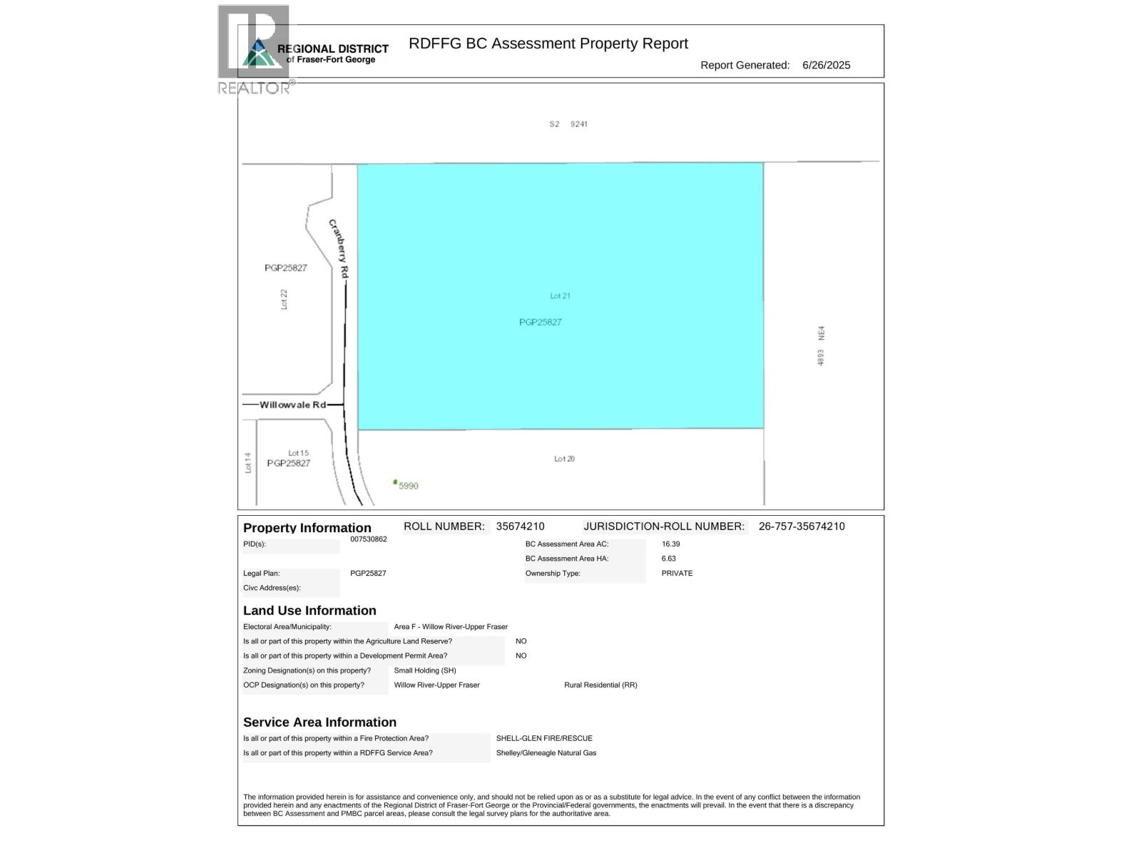 LOT 21 CRANBERRY ROAD, Prince George, British Columbia