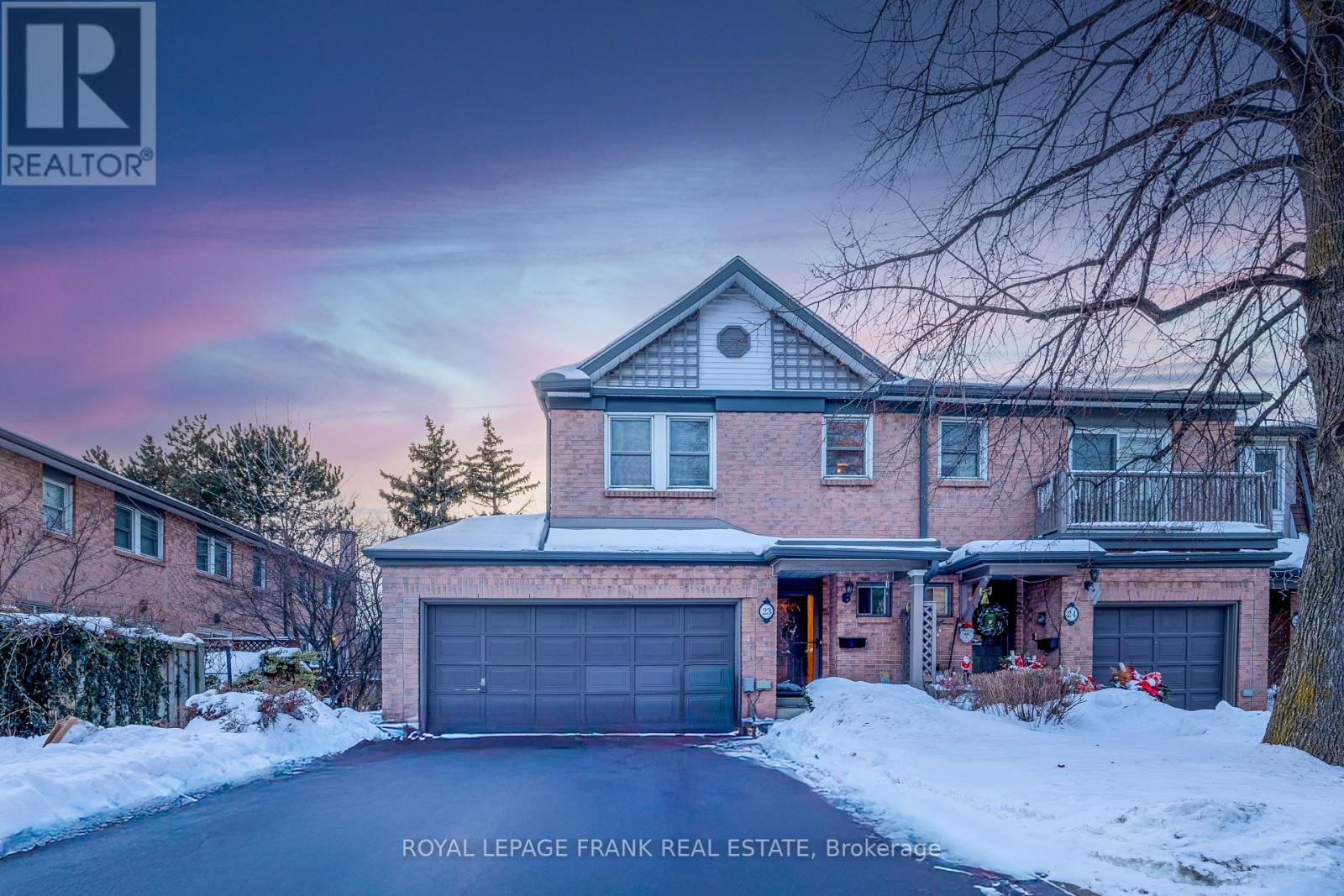 Welcome home to this gorgeous Etobicoke townhome-where comfort, space, and convenience come together effortlessly. Lovingly maintained by the same family for over 25 years, this rare end-unit offers the kind of warmth and care you can feel the moment you walk in. The bright, spacious kitchen is the heart of the home, featuring granite countertops and brand-new appliances-perfect for busy mornings, family dinners, or hosting friends. The open main level showcases gleaming hardwood floors and a walkout to a beautiful outdoor space, ideal for summer barbecues or a quiet morning coffee. Upstairs, two generous bedrooms each offer their own complete ensuite and walk-in closet, creating private retreats perfectly suited for a growing family, professional couple, or downsizers who still want room to breathe. The tastefully finished lower-level recreation room, complete with a cozy custom built gas fireplace and large, bright windows, is an inviting space for movie nights, a playroom, or a home office. An upgraded laundry room and abundant storage add everyday ease. A rare double garage, a one-year-old furnace, fresh paint throughout, and pride of ownership at every turn make this home truly move-in ready. Set in a highly convenient Etobicoke location close to public transit, major highways (401 & 407), shopping, restaurants, and just minutes to Pearson Airport-this is a home that supports both busy lifestyles and quiet moments at home. Pre-listing home inspection available. Quick closing available. Welcome Home! Please join us for an open house Saturday Feb 7th and Sunday Feb 8th 2:00 - 4:00. (id:48254)
