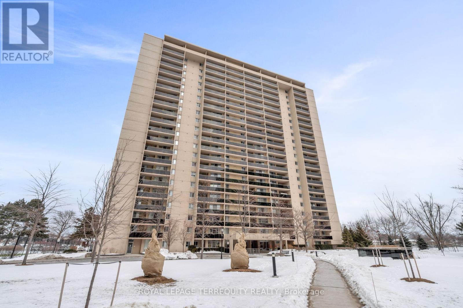 Welcome to Millgate Manor, a sought-after condominium community nestled in West Toronto. This enclave of three thoughtfully designed buildings is set on several acres of private, beautifully landscaped grounds, offering a peaceful retreat just minutes from city conveniences. This spacious 3 bedroom, 2 bathroom home offers over 1,200 square feet of well planned interior living space, complemented by an ensuite locker and one underground parking space on the P1 level. Maintenance fees include all major utilities-heat, electricity, water, central air conditioning, parking, cable TV, and high speed internet-making everyday living simple and worry free. Step inside to an inviting open concept foyer that flows into a bright living room with a walk-out to a sunny south-west facing balcony. From here, enjoy clear west facing views over the sparkling pool and lush, manicured grounds. The modern kitchen features newer stainless steel appliances, quartz countertops, and abundant cabinet and pantry storage, perfect for both everyday meals and entertaining. The generous primary bedroom includes a full ensuite bathroom, wall-to-wall closets, an additional walk-in closet, and a private balcony-ideal for morning coffee or evening relaxation. The second and third bedrooms are also generously sized, easily accommodating queen-sized bed sets, and each offers oversized closets for ample storage. Millgate Manor fosters a warm, community-oriented atmosphere, making it an excellent choice for growing families or those looking to downsize without sacrificing space or comfort. The location is outstanding, with shopping, public transit, and scenic walking trails along Etobicoke Creek just steps away, as well as access to many highly rated schools. In minutes by car, you can reach major highways, Toronto Pearson International Airport, downtown Toronto, and Mississauga-putting virtually everything you need within easy reach. (id:48254)