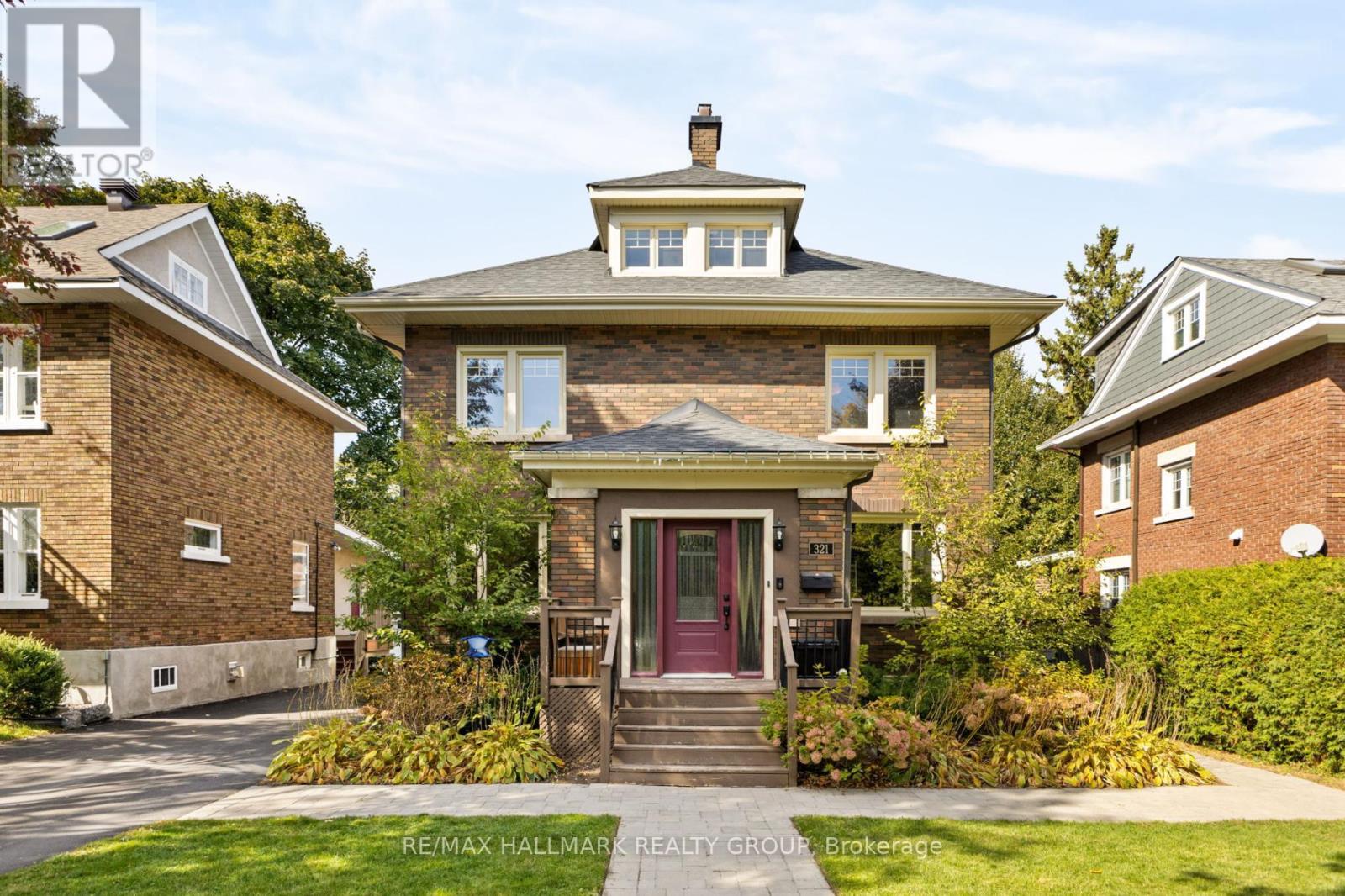 Welcome to 321 Clemow Avenue, an elegant and thoughtfully updated home in the heart of the Glebe. This remarkable property combines heritage charm with modern comfort, offering six bedrooms plus a den and 3.5 bathrooms. The main floor features bright, inviting spaces, a gas fireplace, and a stunning kitchen renovated in 2019 with an impressive 8-foot island designed for family gatherings and entertaining. A new powder room and enclosed front porch were added to create a practical front mudroom, while smooth ceilings and automatic blinds in the front room add a refined modern touch. Upstairs, the second floor offers four spacious bedrooms and a beautifully redone five-piece bathroom (2022) with heated floors, a soaker tub, and separate shower. The third level provides two additional bedrooms and a den, perfect for guests, a home office, or playroom. The finished basement includes a comfortable in-law suite with a side entrance, separate electrical panel, three bedrooms, and a full bath. Significant updates include full rewiring from knob and tube (2019), new boilers with AC units and a heat pump system added in 2025, and an oversized garage rebuilt in 2024 with an 8-foot door and drainage system to prevent flooding. The foundation was waterproofed from the exterior in 2019, the entire roof was replaced the same year, and the floors were refinished for a fresh, polished look. Enjoy front landscaping with underground sprinklers, a rebuilt driveway (2023-2024), and a fenced backyard with a deck ideal for entertaining. With its heritage designation, timeless character, and thoughtful modern upgrades, this home offers a rare opportunity to own a piece of the Glebes history with every modern convenience. 24 hour irrevocable on all offers. (id:48254)