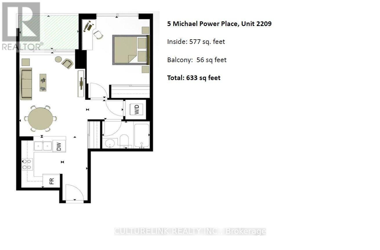 2209 - 5 Michael Power Place, Toronto (Islington-City Centre West), Ontario  M9A 0A3 - Photo 15 - W12671238