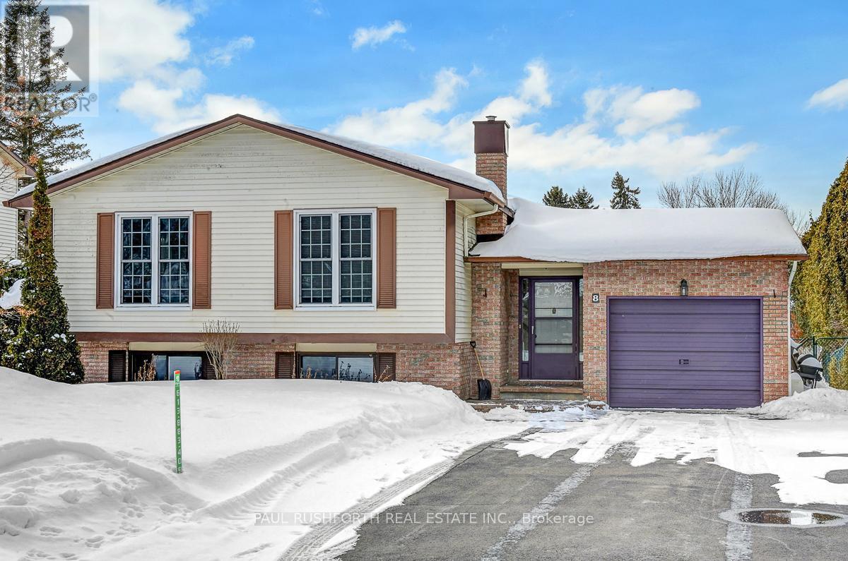 At the very end of a quiet dead-end street in The Glen, where traffic fades and neighbors know each other by name, 8 Mac Storey offers something increasingly rare in Richmond, Ottawa - space to breathe, inside and out. Set on an impressive 66 x 126 ft lot, this detached side split blends mature surroundings with smart updates and flexible living. With 3+1 bedrooms and 2 full bathrooms, the layout adapts easily to growing families, work-from-home needs, or multigenerational living. The main level welcomes you with an updated kitchen designed for real life - morning lunches packed at the counter, weekend dinners shared in the adjoining dining space. Renovated bathrooms add a polished, move-in-ready feel, balancing comfort with modern style. Upstairs, three well-proportioned bedrooms offer privacy and natural light, while the additional lower-level bedroom provides options: guest suite, teen retreat, or dedicated office. The large rec room on the lower level is the heart of casual living - movie nights, play space, home gym, or game-day gatherings. There's room here to spread out. An attached single-car garage adds convenience through every Ottawa season, and the generous backyard - framed by mature trees - invites summer barbecues, gardening, or simply unwinding at the end of the day. Located in The Glen, one of Richmond's most established and family-friendly neighborhoods, you're close to parks, schools, and local amenities while enjoying the calm of a tucked-away street. Some photos have been virtually staged. (id:48254)