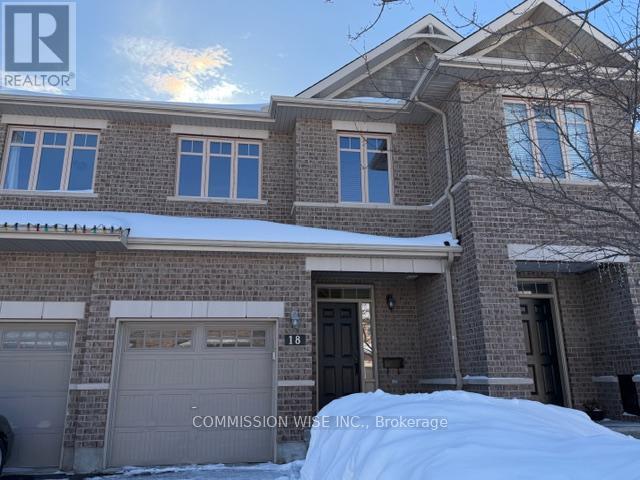 Welcome to this beautifully maintained 3-bed, 3-bath townhome in the heart of Barrhaven, ideally located near top-rated elementary and secondary schools. The main and second levels feature rich hardwood flooring and a bright, open-concept layout that includes spacious living, dining, and eating areas, along with a convenient 2-piece bath. The kitchen offers a generous breakfast counter, ample cabinetry, a pantry, and excellent workspace for everyday cooking. Patio doors lead to a lovely stone patio and fully fenced backyard-perfect for outdoor dining and relaxation. The second level includes a large primary bedroom with a sitting area, walk-in closet, and private 4-piece ensuite. Two additional well-sized bedrooms and a full 4-piece main bath complete the upper level. The finished lower level provides a cozy retreat with a gas fireplace and abundant storage. Additional features include natural gas BBQ hookup, central air, pot lights, roughed-in central vac, rough-in for a basement bathroom, garage door opener, and stainless steel appliances. Located in a family-friendly neighbourhood close to parks, shopping, playgrounds, and transit, this home offers comfort, convenience, and exceptional value. New roof (2024). Stainless steel fridge and dishwasher (2025). (id:48254)