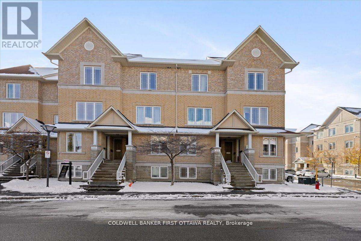 A turn-key, mint condition, upper-level stacked condo townhome offering approximately 1,200 sq. ft. of modern, low-maintenance living in one of Ottawa's most convenient locations. This bright 2-bedroom, 3-bathroom home features an open-concept layout and two private ensuites, creating an ideal setup for professionals, small families, or investors seeking a move-in-ready property. The main living area impresses with its spacious flow, abundant natural light, and functional design that's perfect for everyday living and entertaining. The kitchen, dining, and living spaces blend seamlessly, leading to a comfortable balcony retreat. Situated in the heart of Centrepointe, you're steps from Centrepointe Park, minutes from Algonquin College, and surrounded by excellent shopping, restaurants, and daily conveniences at College Square Plaza. Commuters will appreciate quick access to Highway 417 and an abundance of nearby public transit options, including future LRT connectivity. A well-maintained, turnkey home in a prime location - ready for its next owner anytime. One surfaced parking spot included (id:48254)