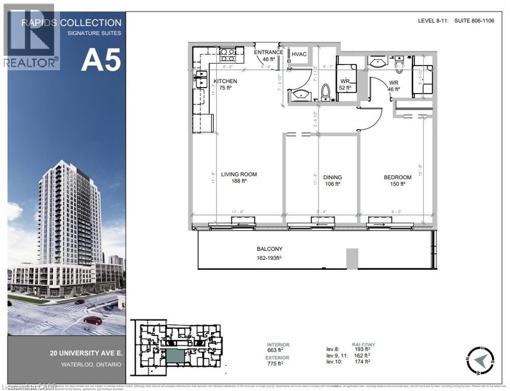 20 University Avenue E Unit# 1106, Waterloo, Ontario  N2J 2V7 - Photo 2 - 40809044