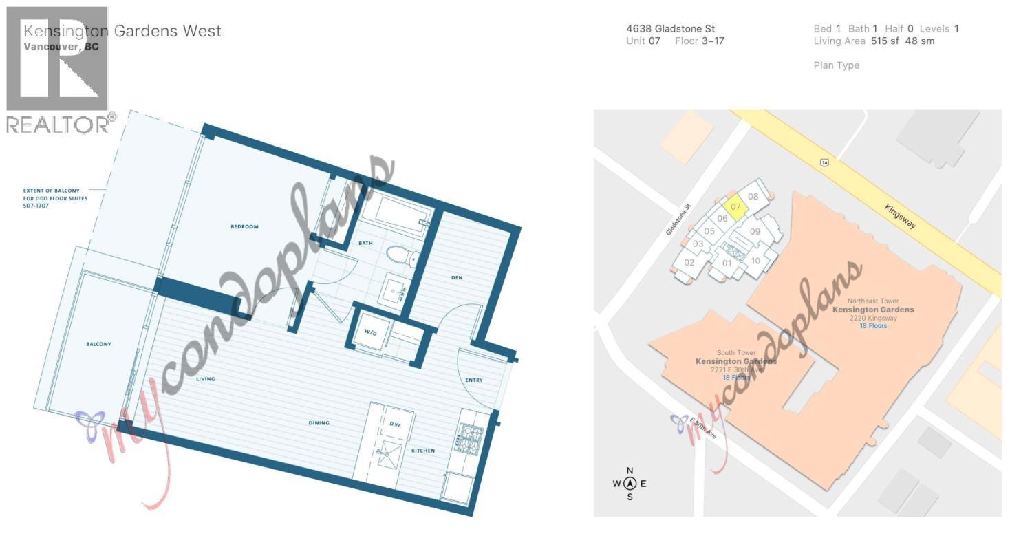 1707 4638 Gladstone Street, Vancouver, British Columbia  V5N 0G5 - Photo 2 - R3100119