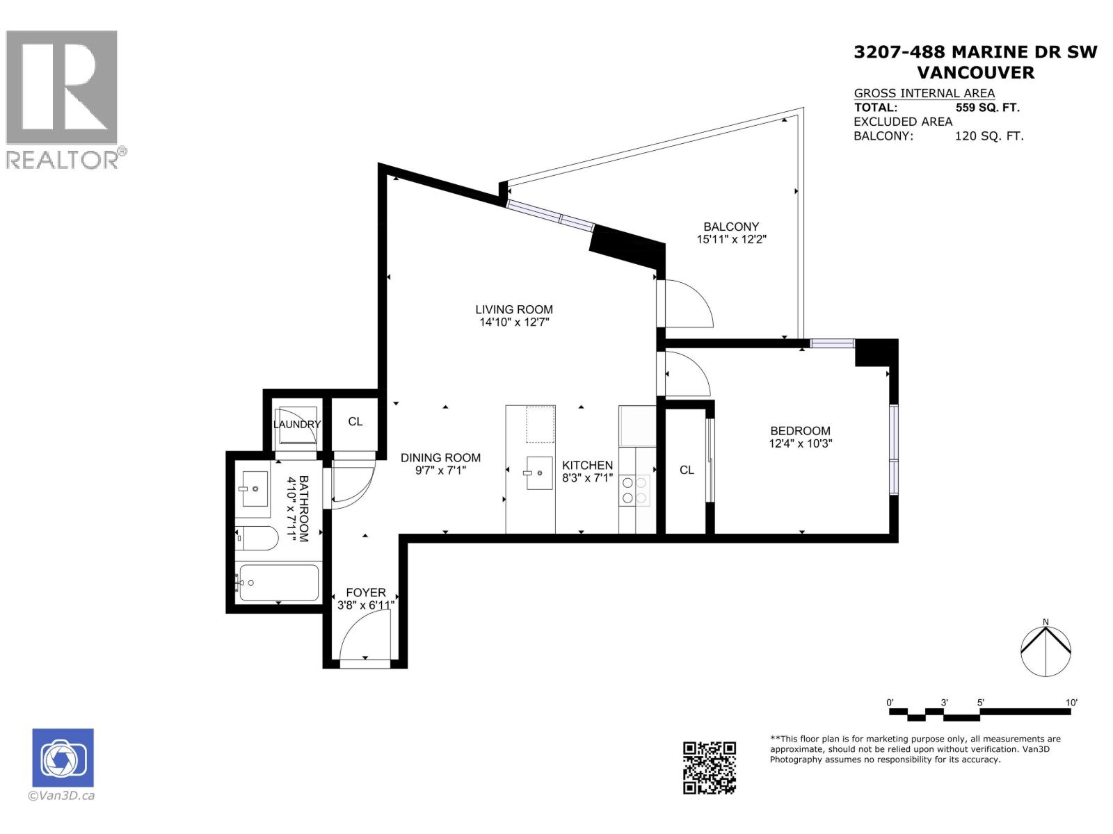 3207 488 Sw Marine Drive, Vancouver, British Columbia  V5X 0C6 - Photo 9 - R3101544